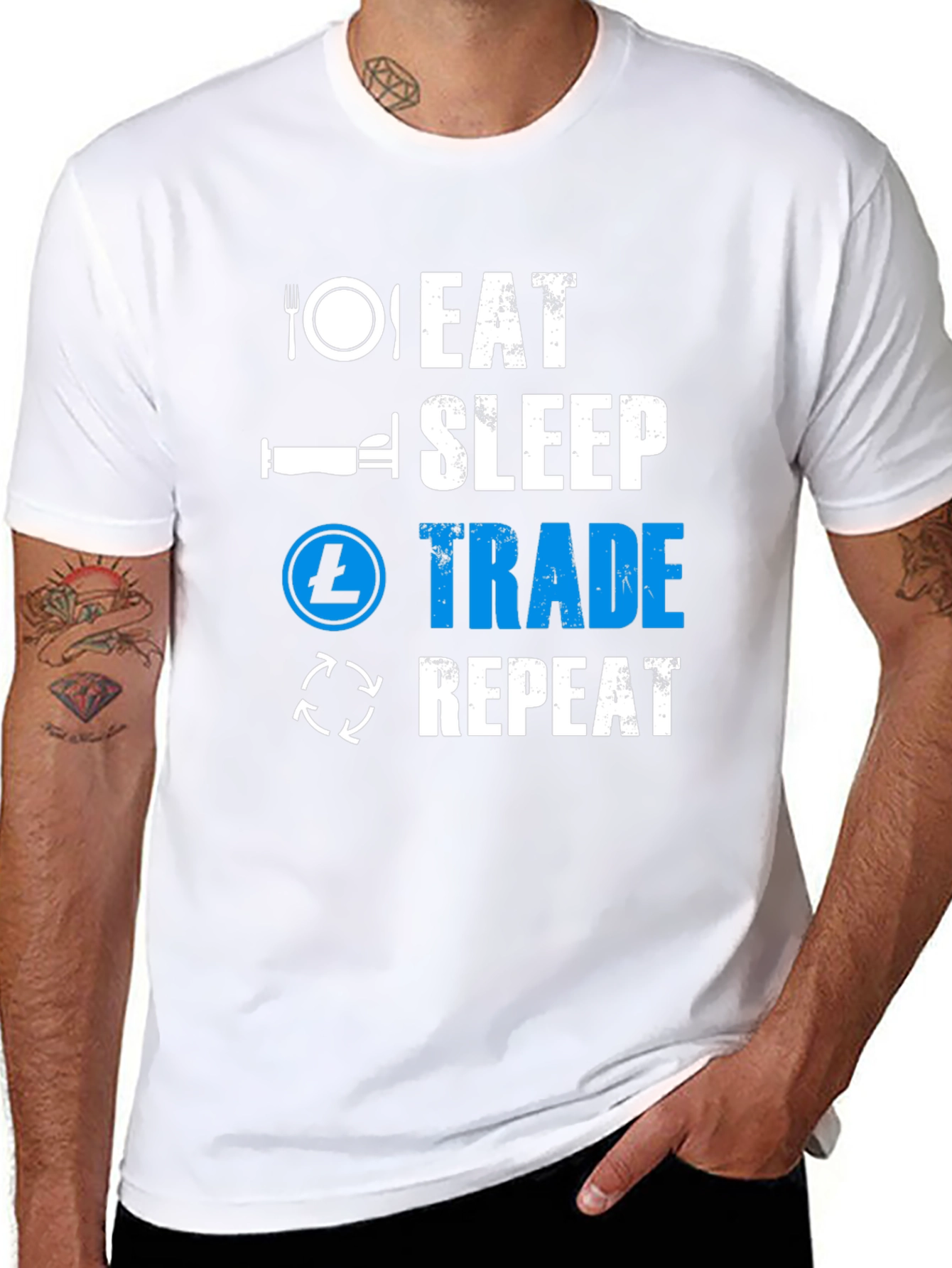 Eat Sleep Trade Repeat Black T-Shirt