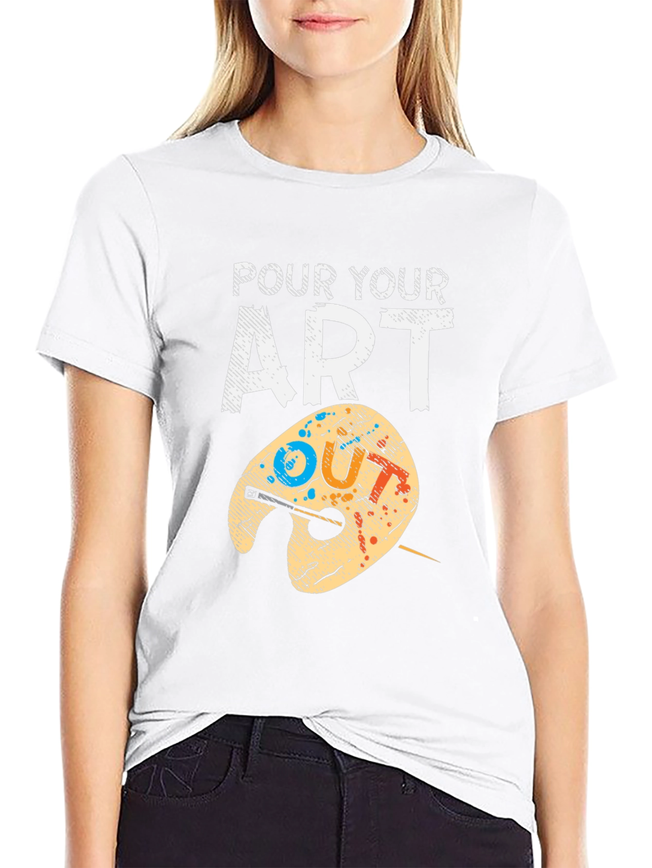 Pour Your Art Out T-Shirt - Artist Palette Design
