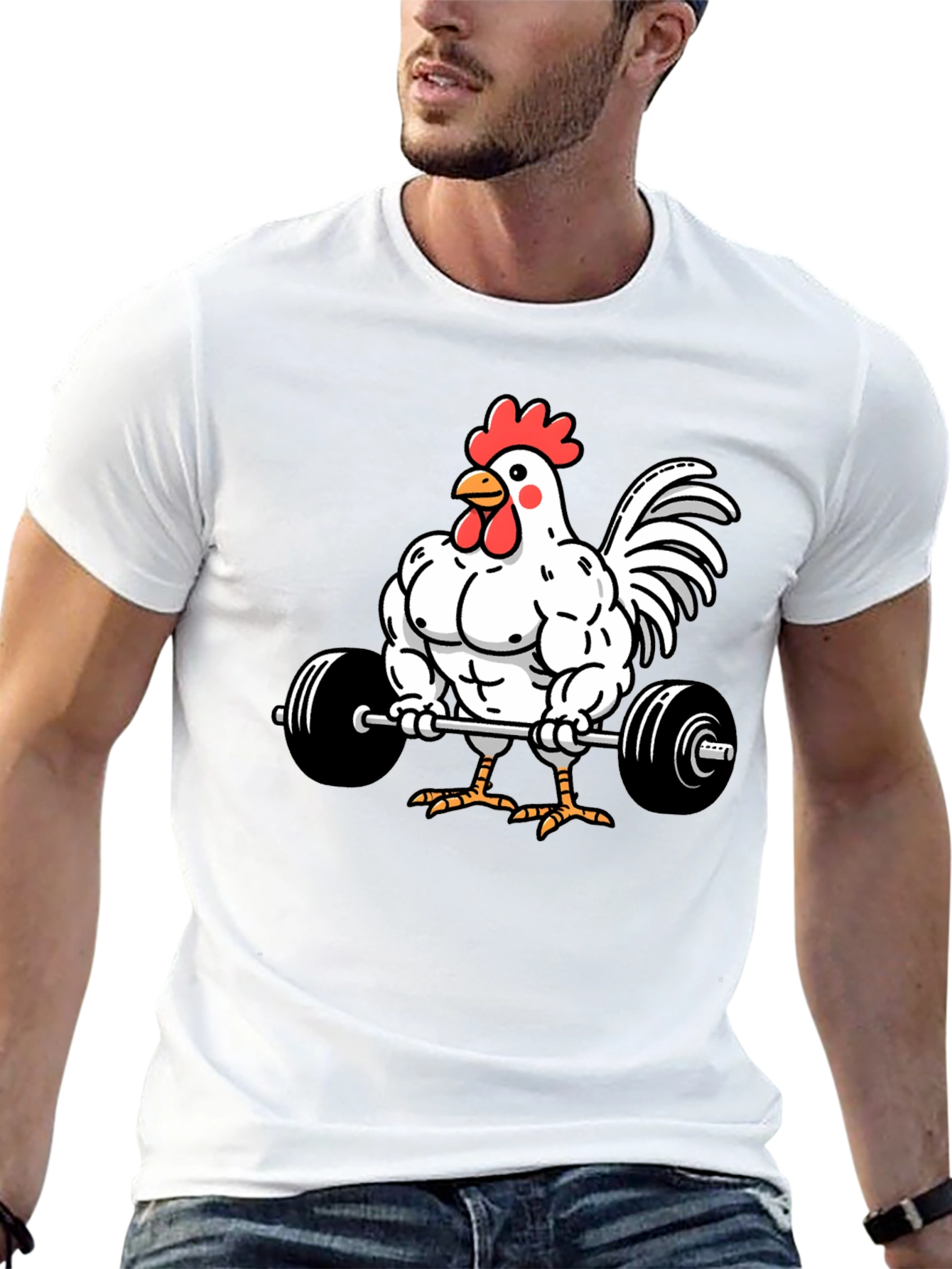 Funny Chicken Gym Black T-Shirt