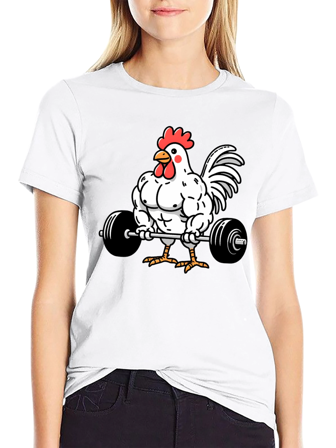 Funny Chicken Gym Black T-Shirt