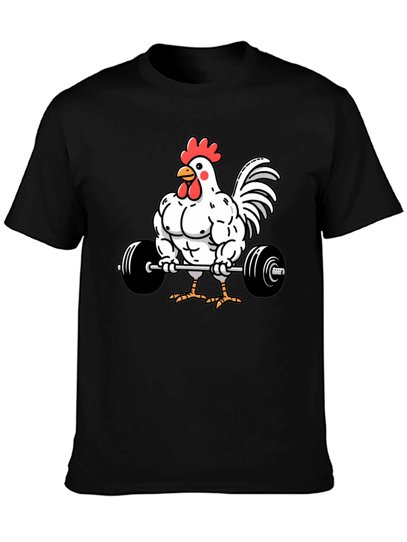 Funny Chicken Gym Black T-Shirt