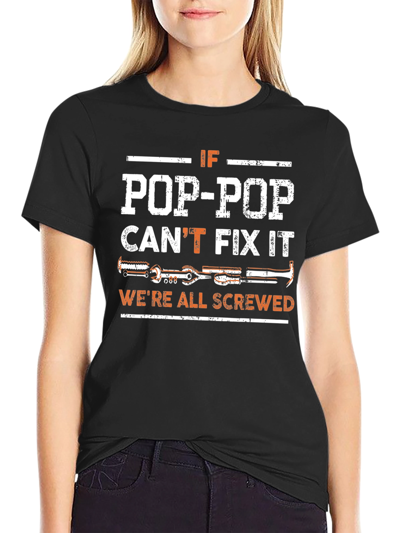 Pop-Pop Can Fix It T-Shirt - Black