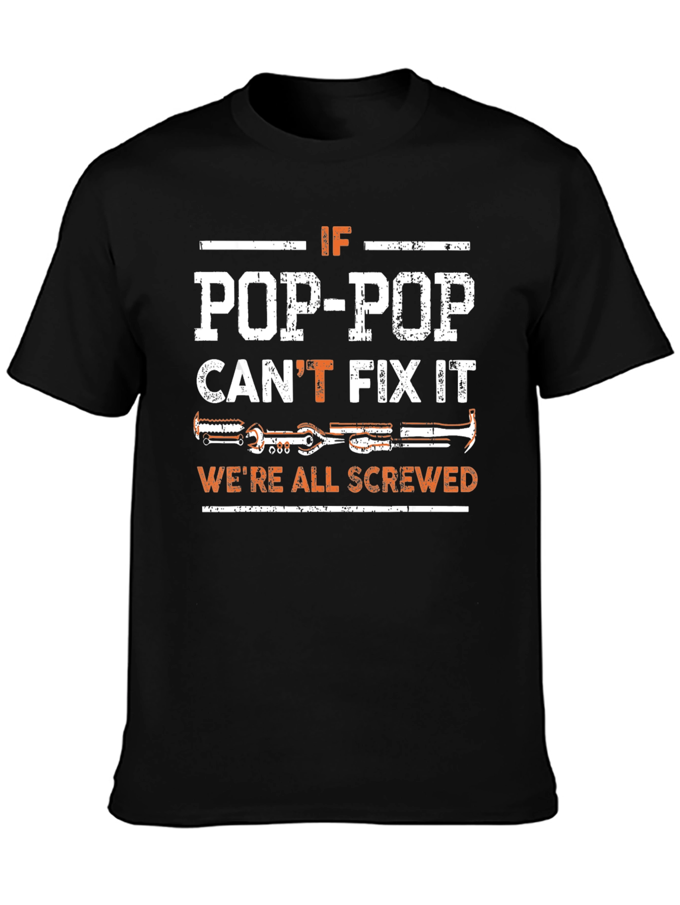 Pop-Pop Can Fix It T-Shirt - Black