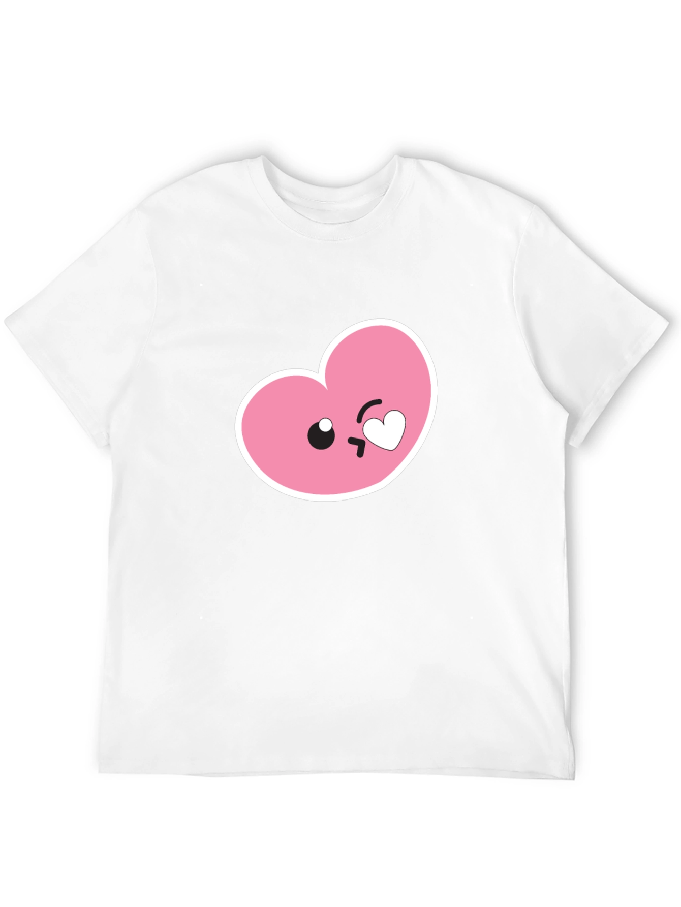 Cute Heart Emoji Graphic Black T-Shirt