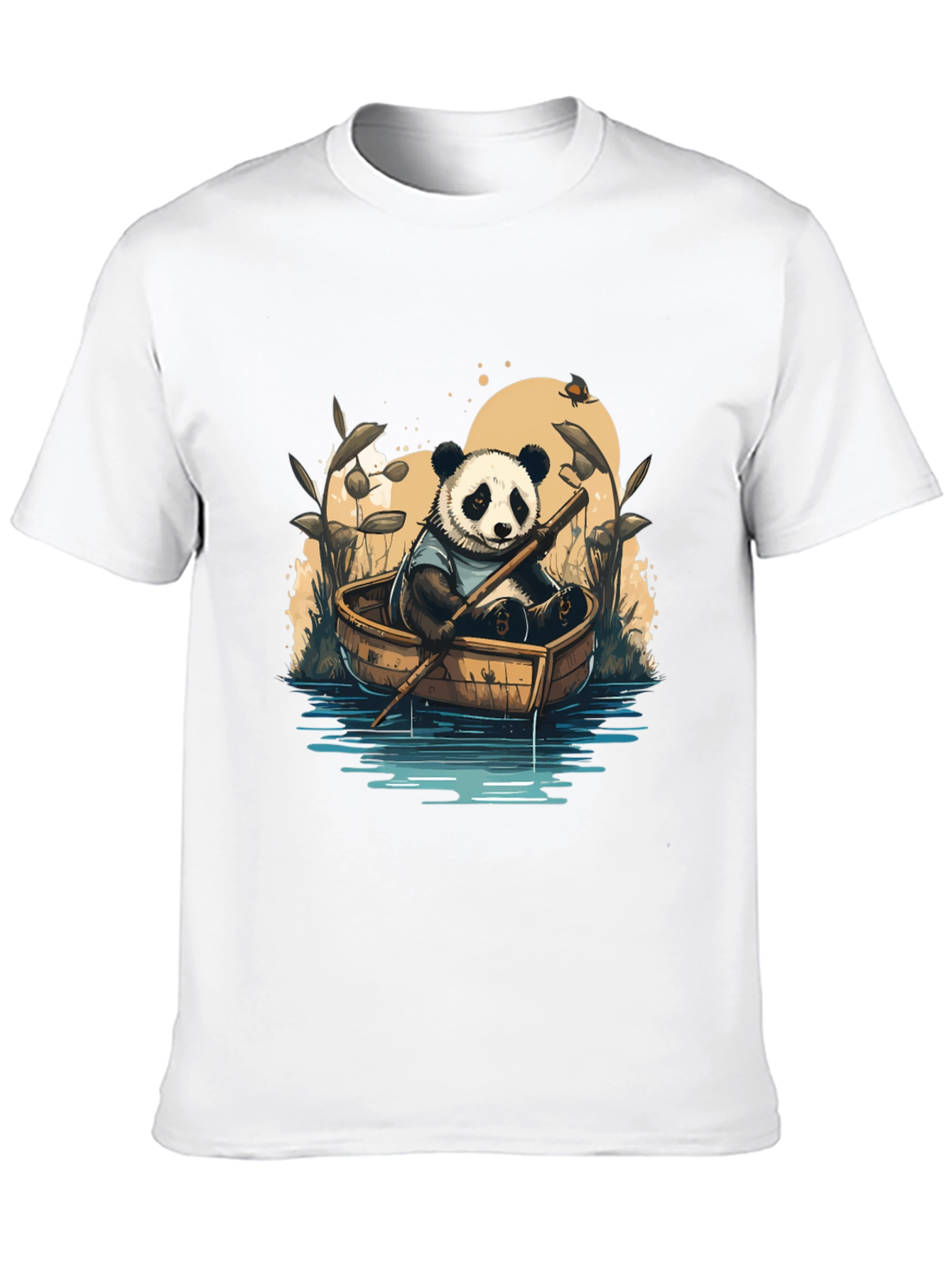 Panda Rowboat T-Shirt - Whimsical Graphic Tee