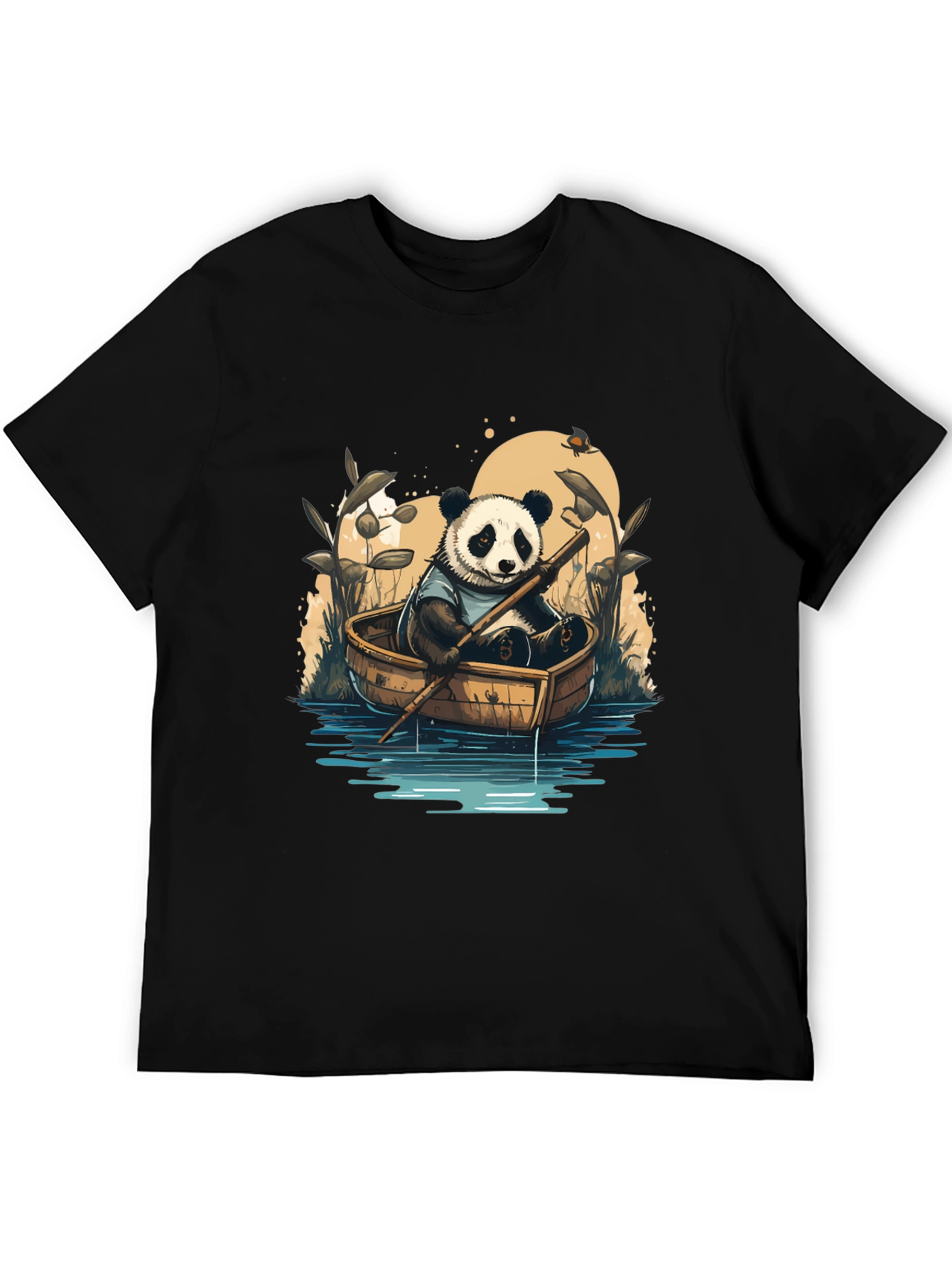 Panda Rowboat T-Shirt - Whimsical Graphic Tee