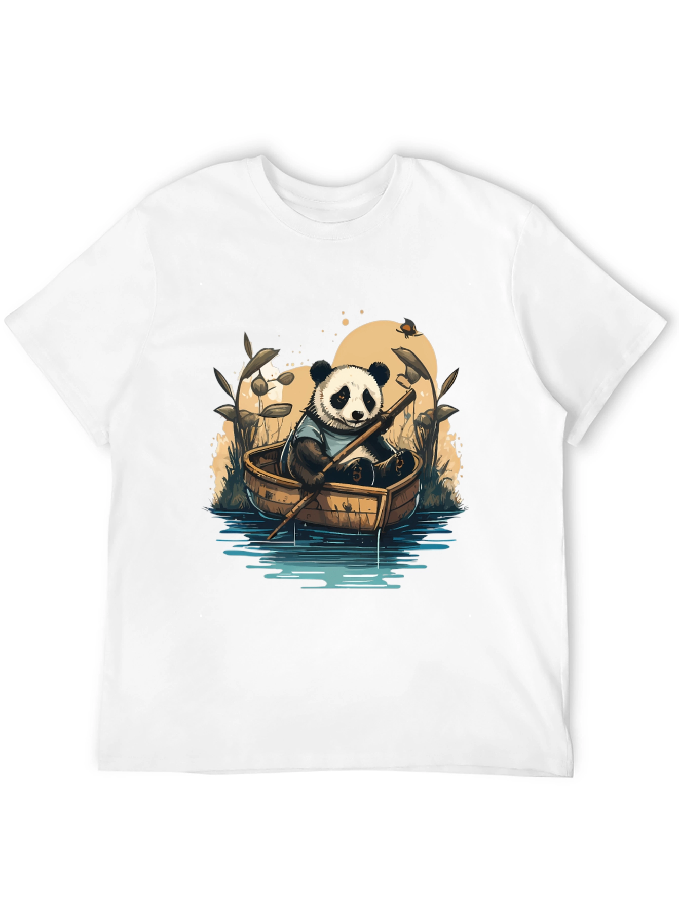 Panda Rowboat T-Shirt - Whimsical Graphic Tee