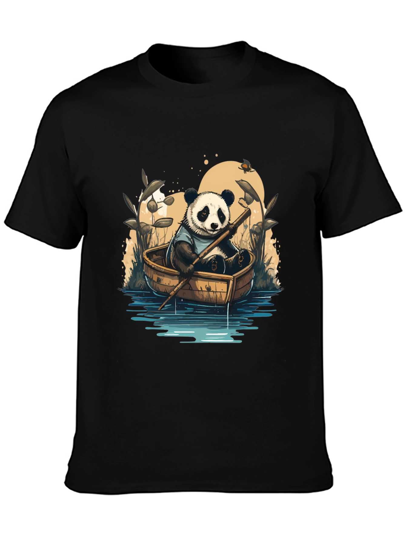 Panda Rowboat T-Shirt - Whimsical Graphic Tee