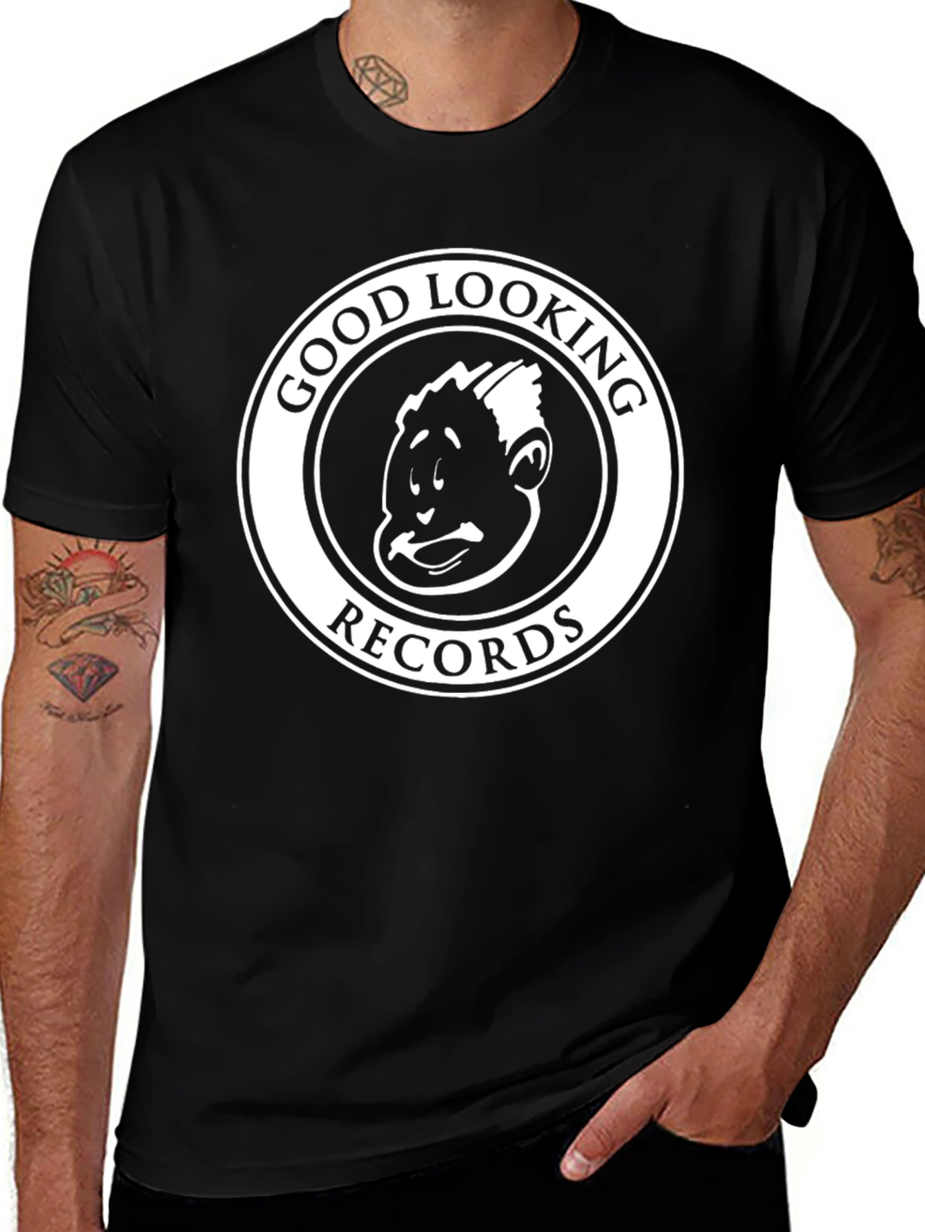 Good Looking Records Black T-Shirt