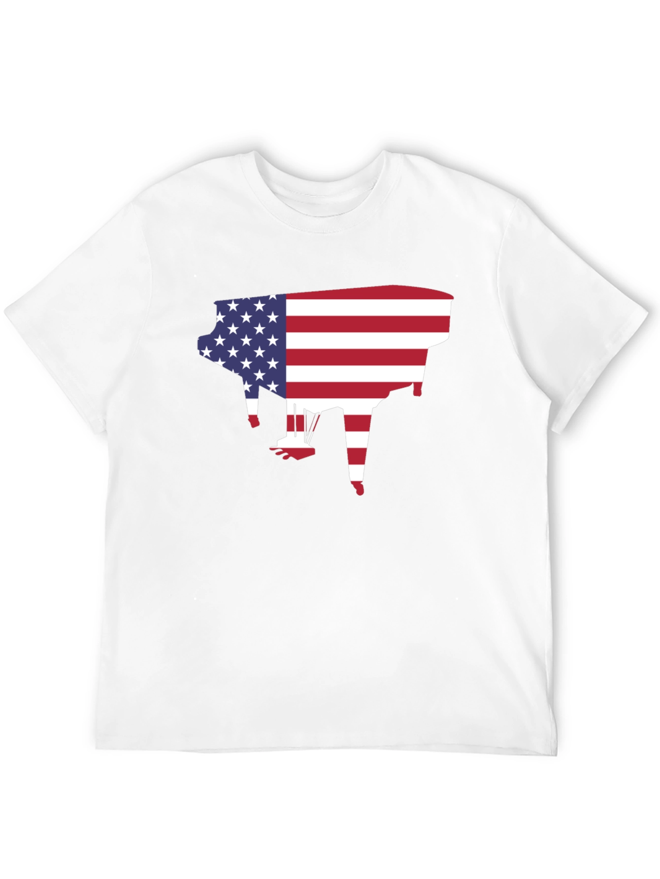 American Flag Piano Graphic T-Shirt