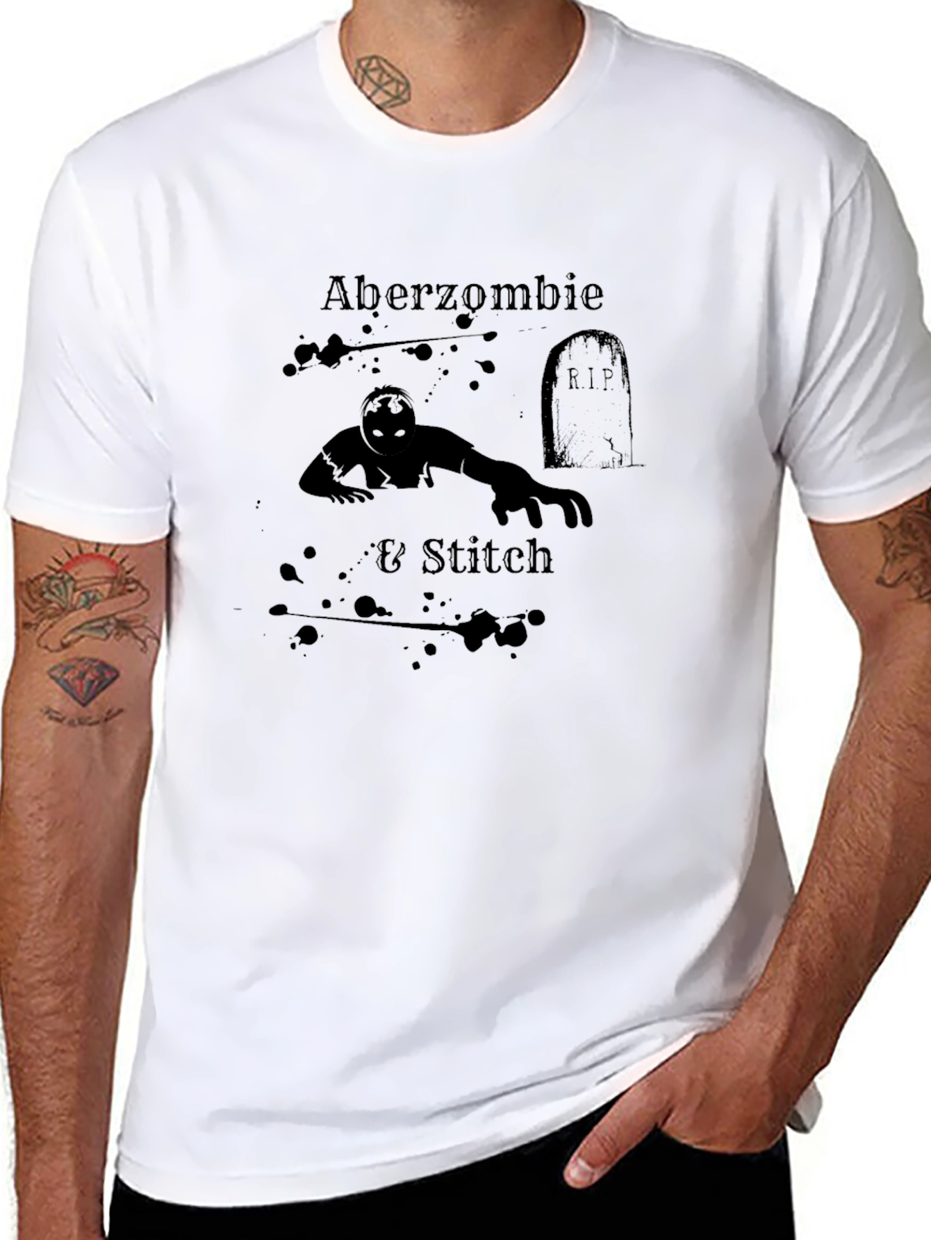 Aberzombie & Stitch Black Graphic Tee