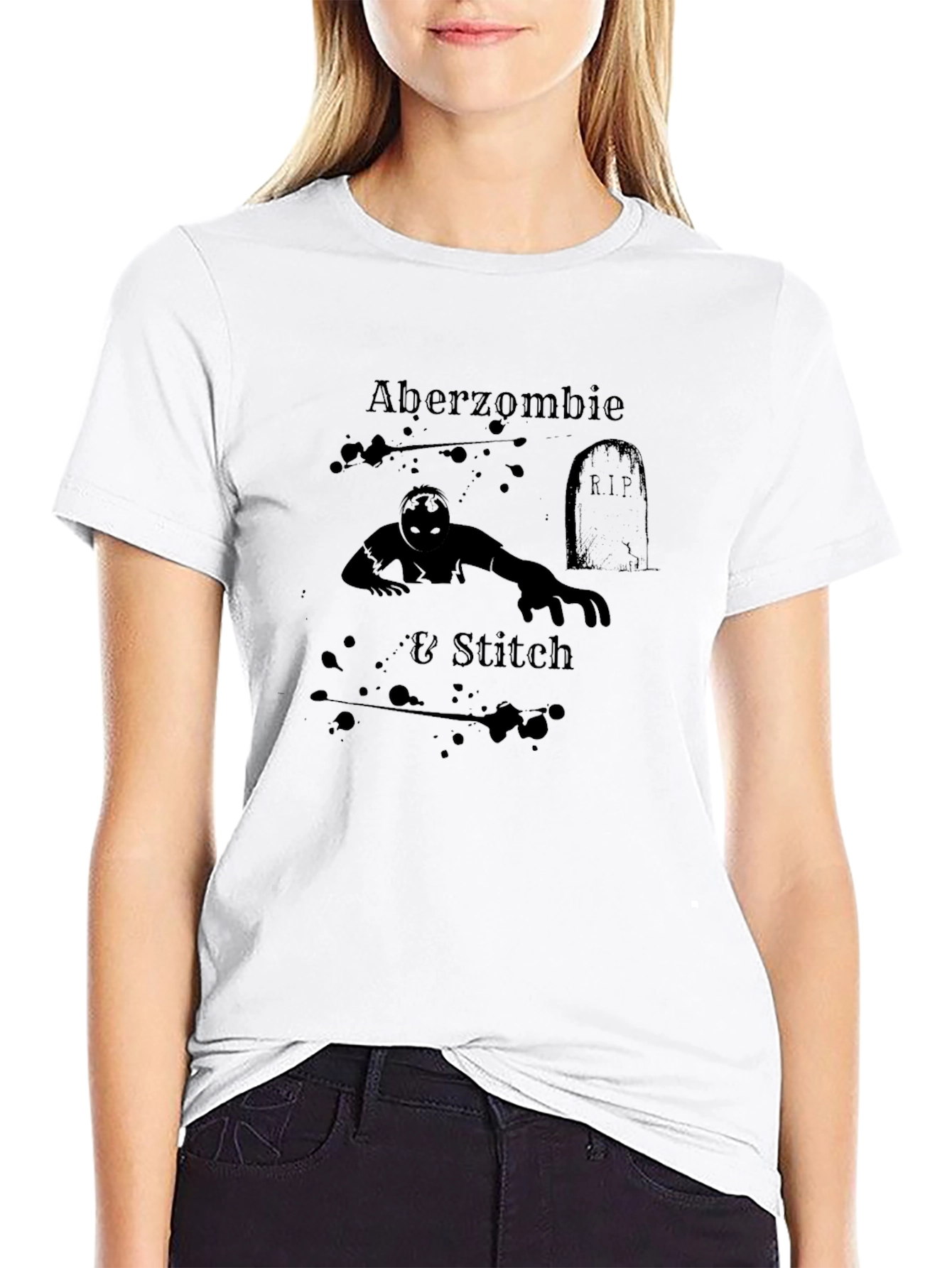 Aberzombie & Stitch Black Graphic Tee