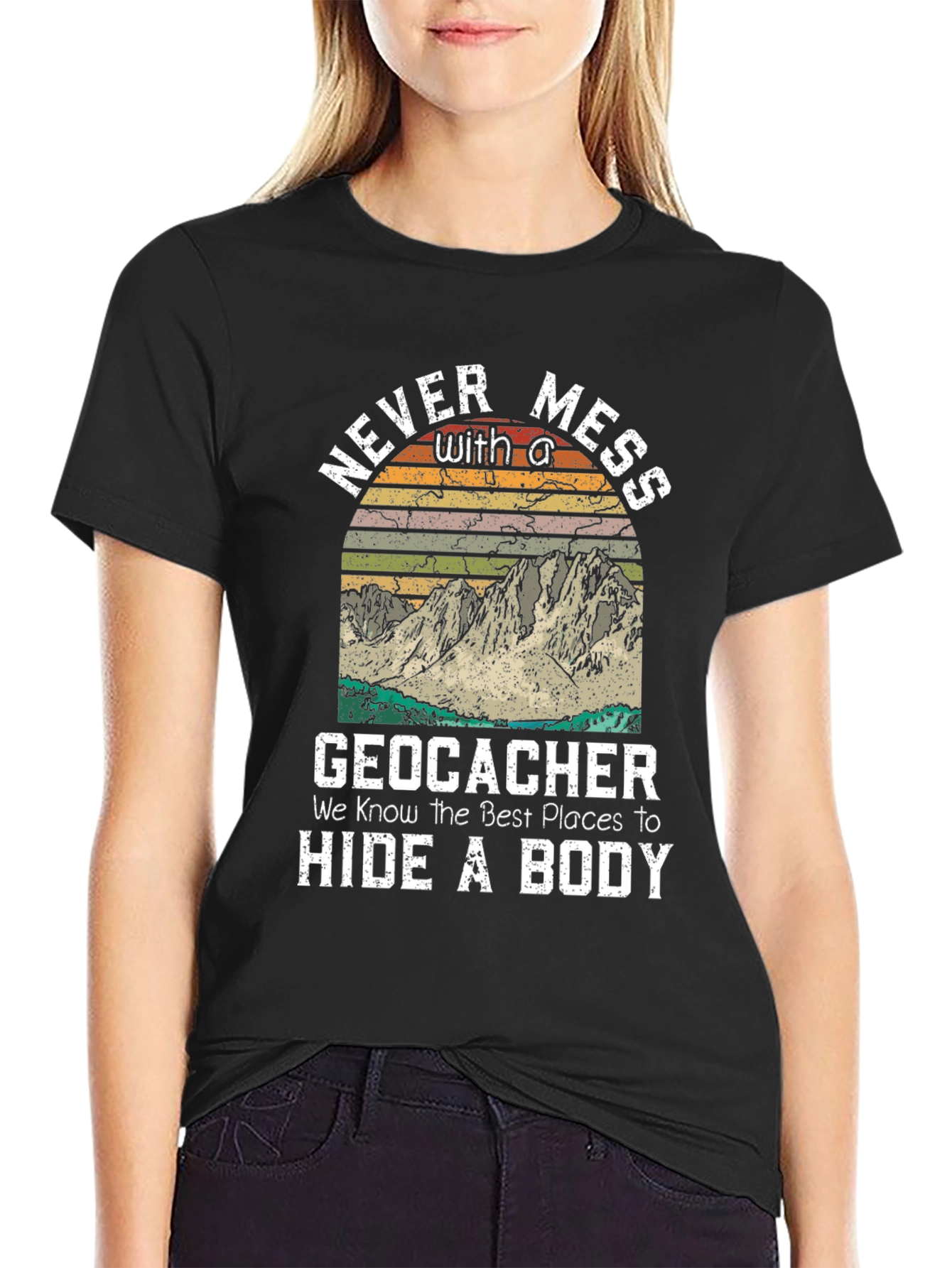 Geocacher Hide a Body Graphic Tee