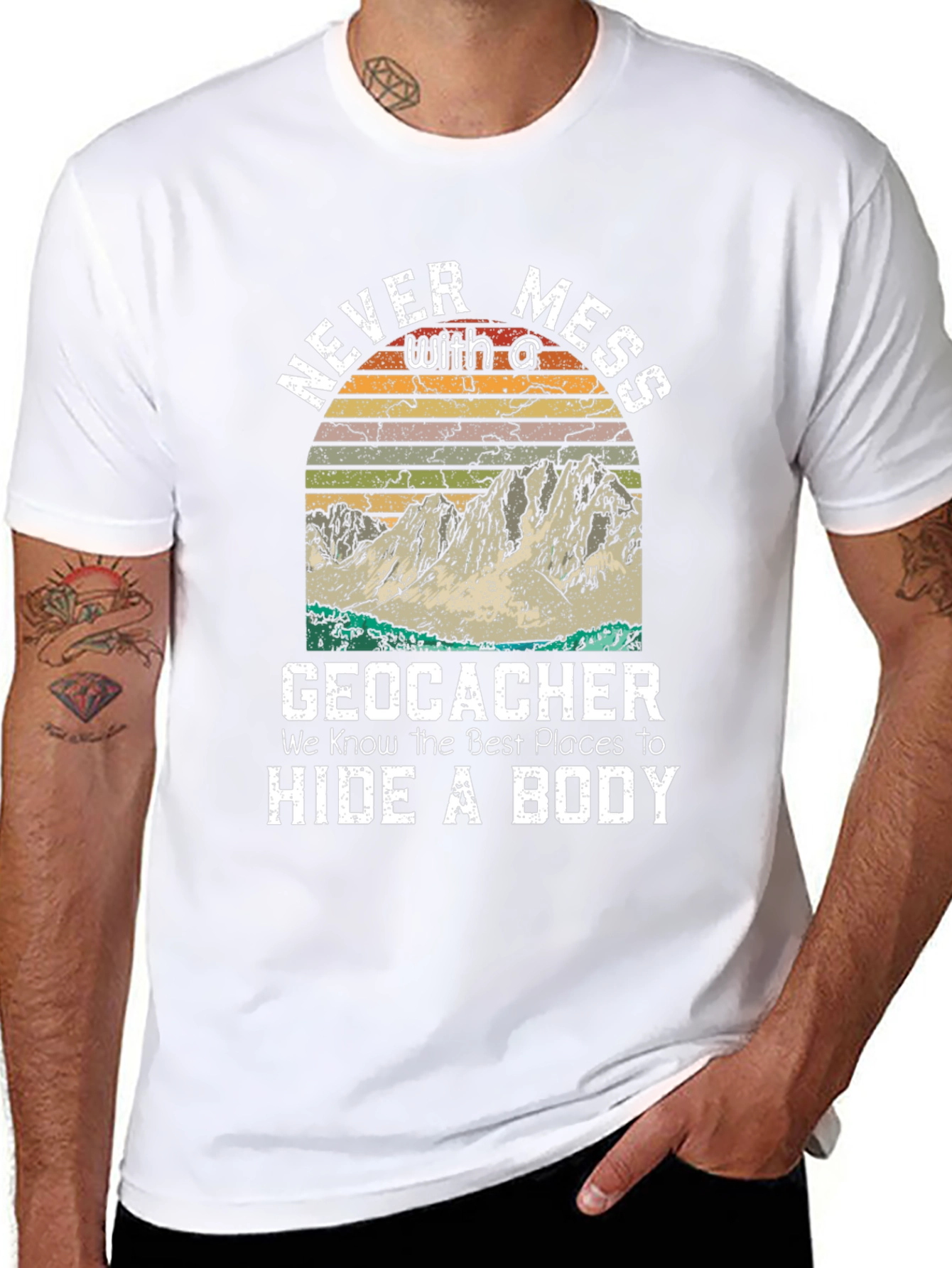 Geocacher Hide a Body Graphic Tee