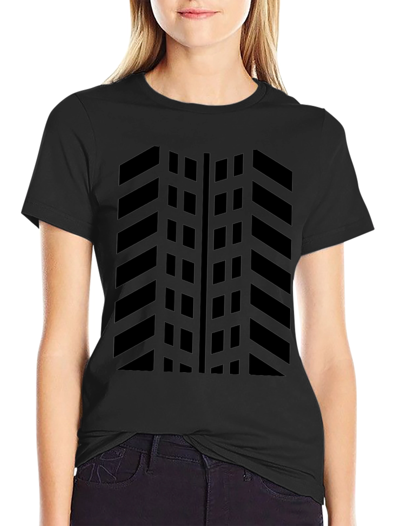 Black Tire Tread Pattern T-Shirt - Graphic Tee