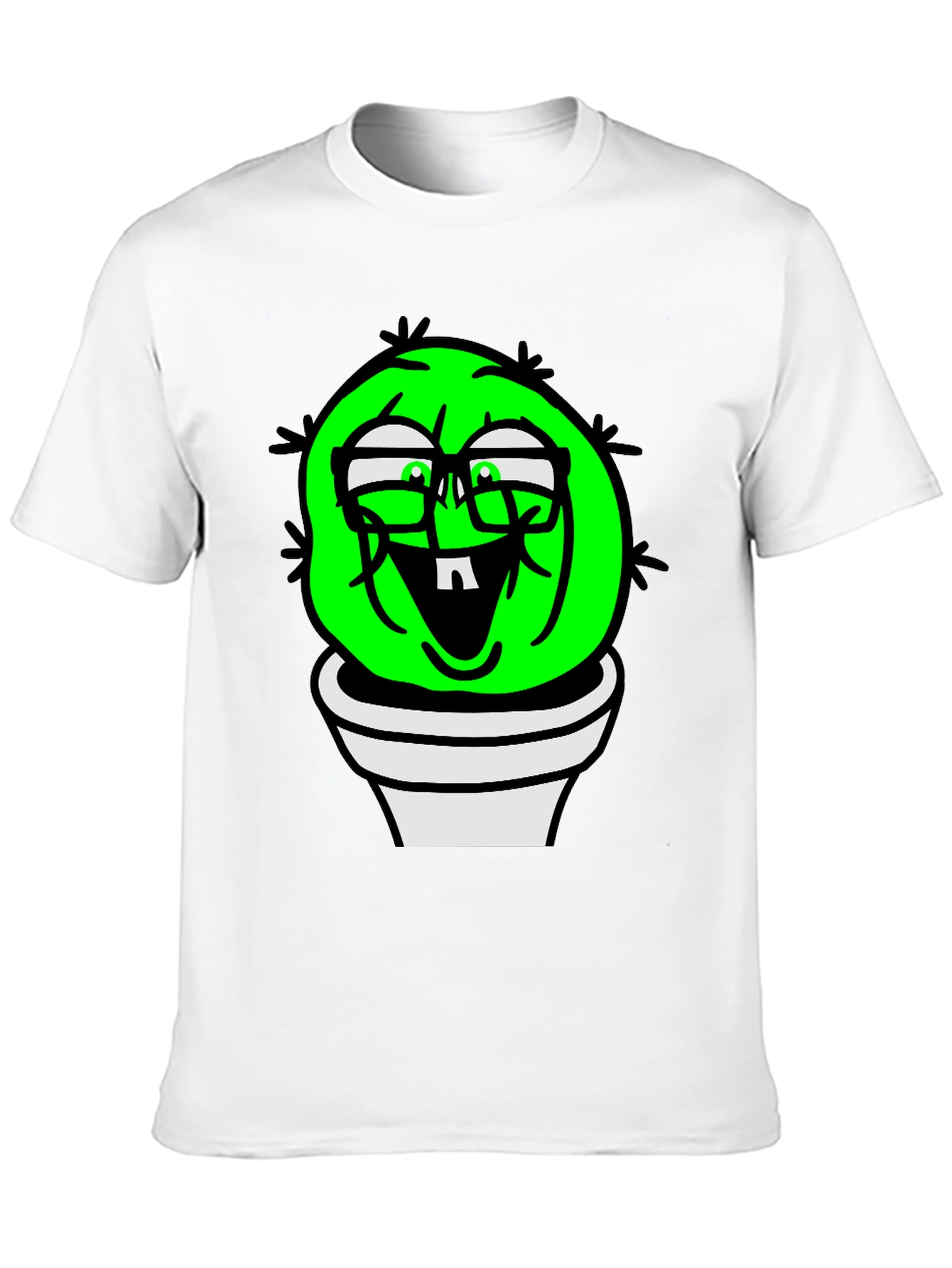 Funny Cactus Plant T-Shirt - Black Graphic Tee