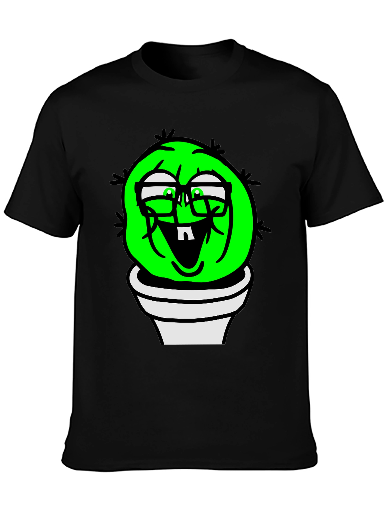 Funny Cactus Plant T-Shirt - Black Graphic Tee