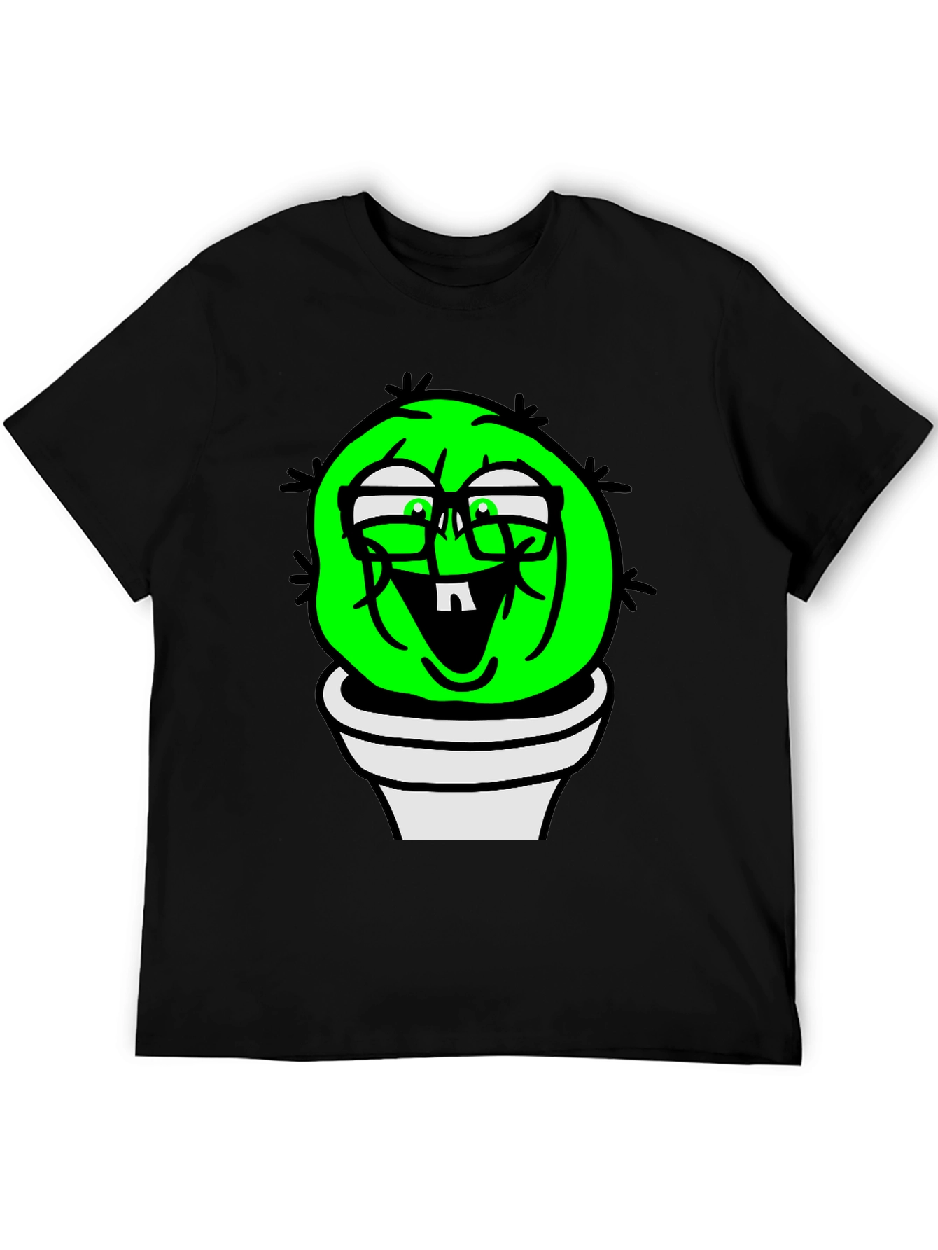 Funny Cactus Plant T-Shirt - Black Graphic Tee