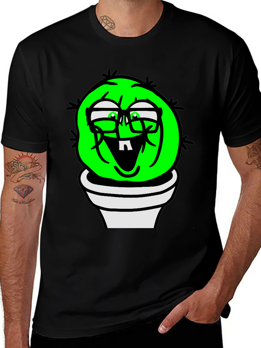 Funny Cactus Plant T-Shirt - Black Graphic Tee