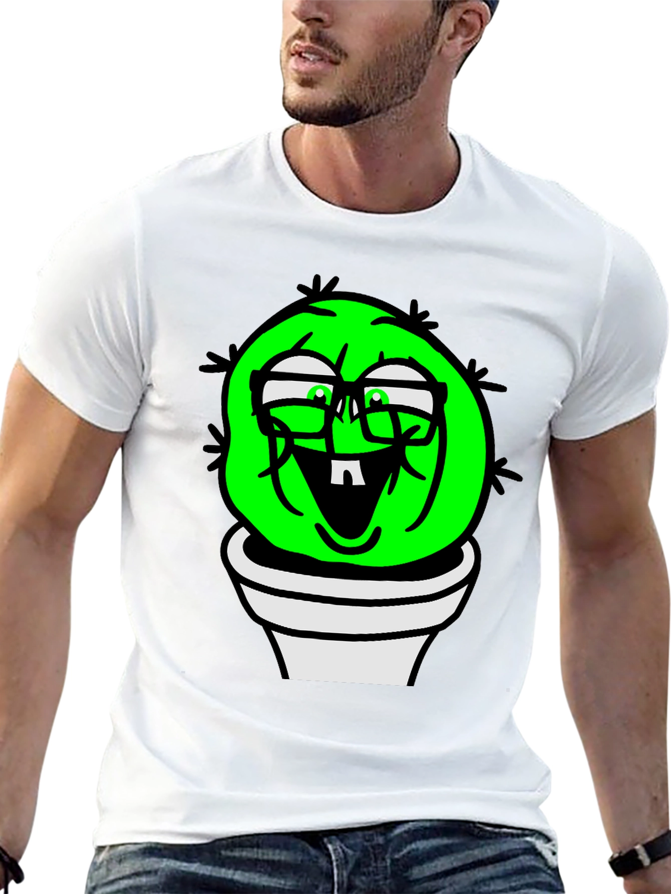 Funny Cactus Plant T-Shirt - Black Graphic Tee