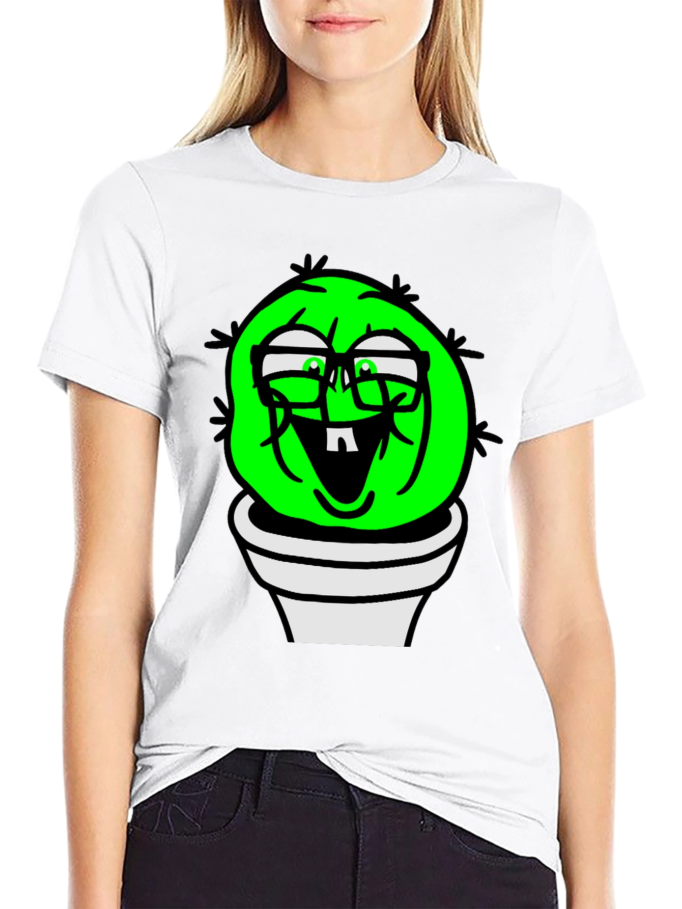 Funny Cactus Plant T-Shirt - Black Graphic Tee