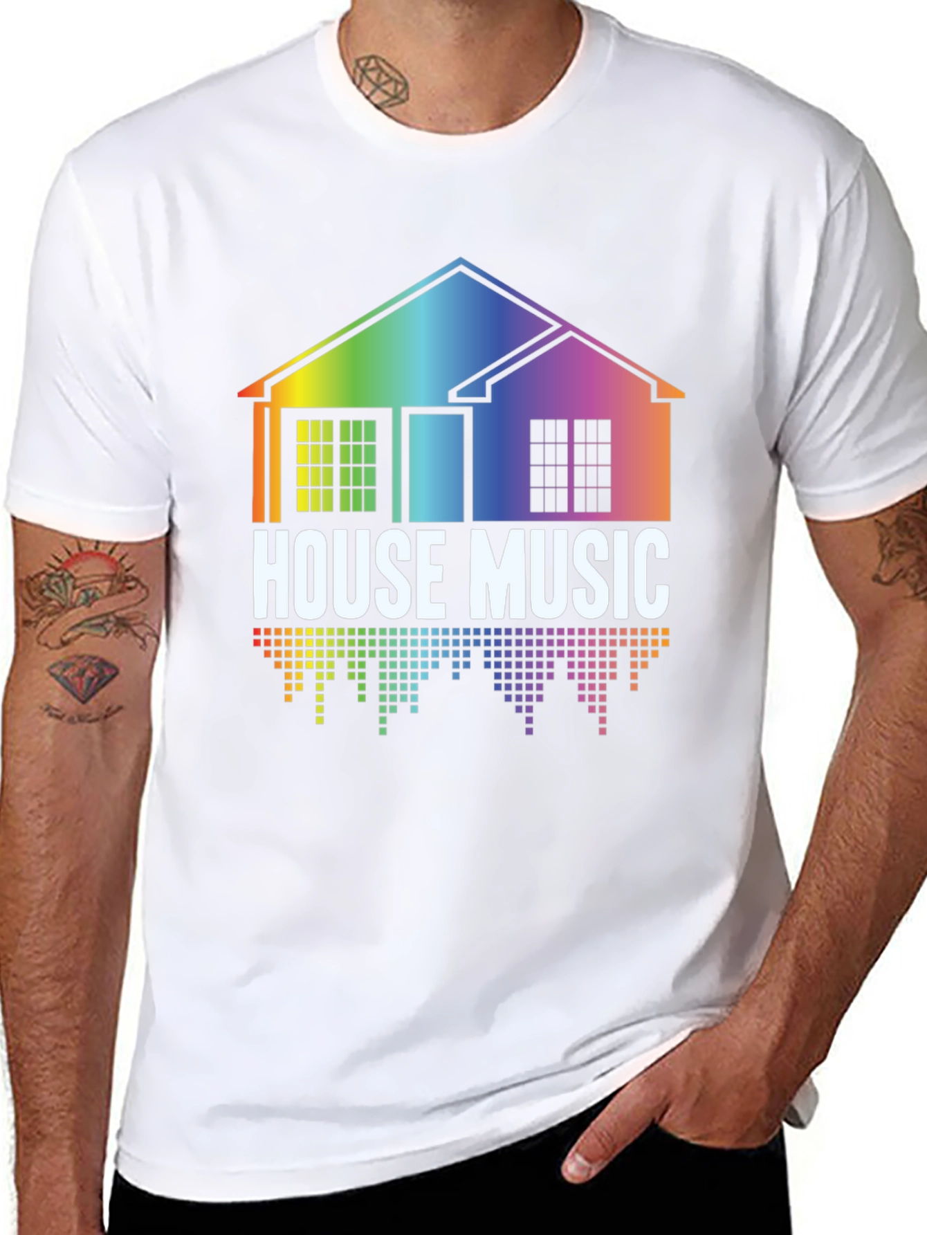 Rainbow House Music Graphic Tee