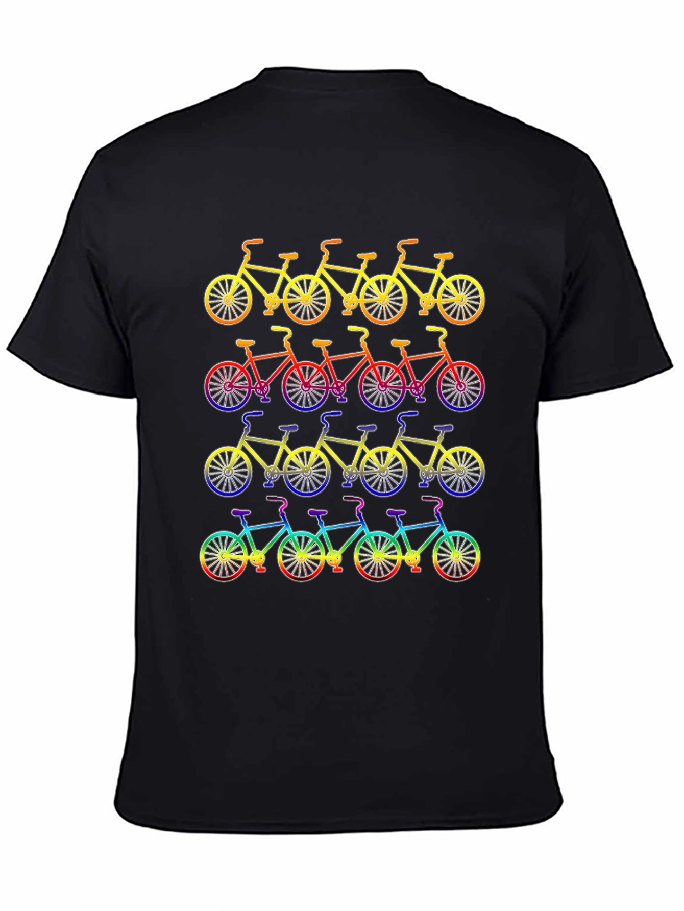 Mens Black Bike Pattern T-Shirt