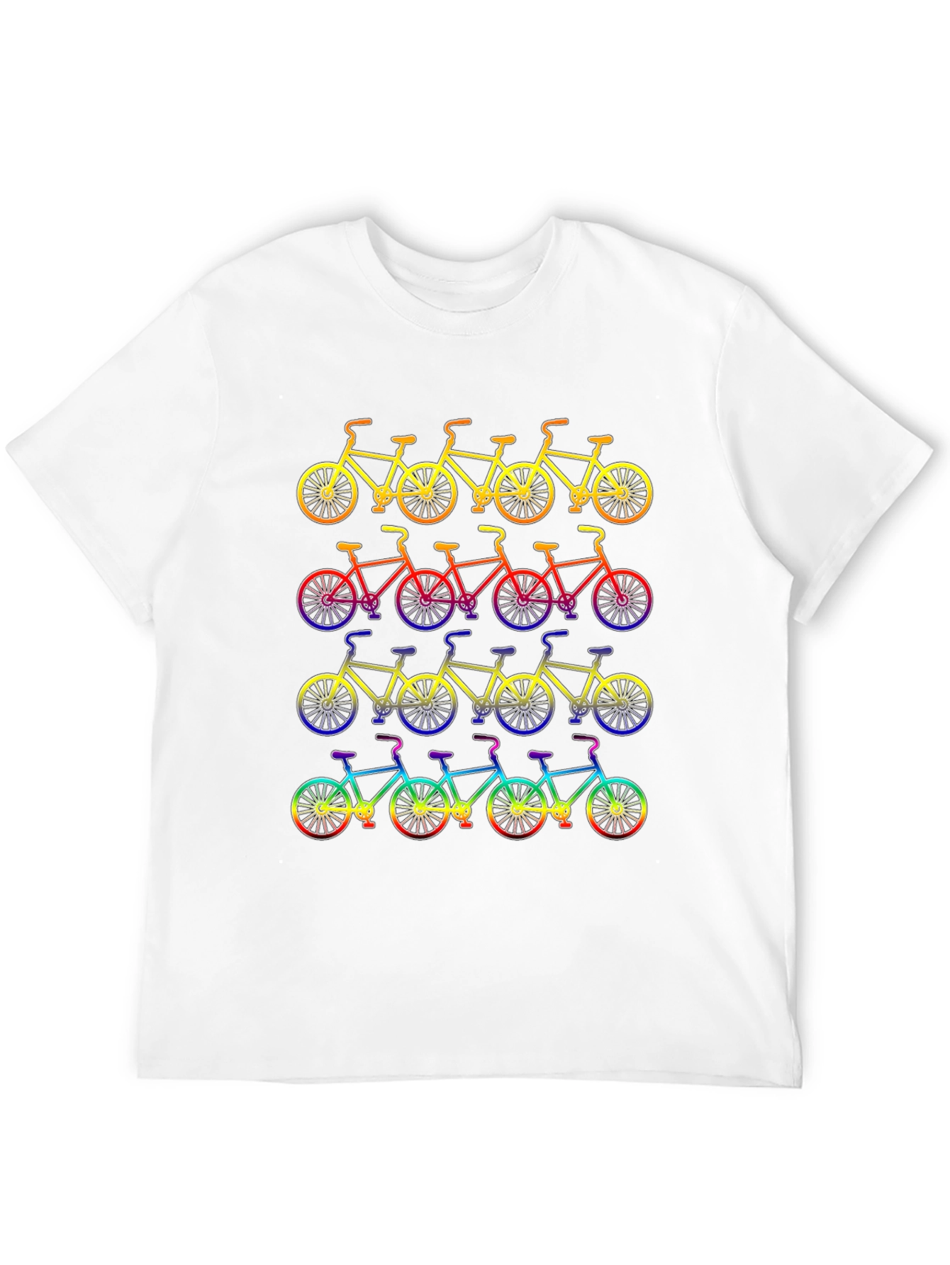 Mens Black Bike Pattern T-Shirt
