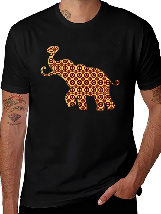 Elephant Pattern T-Shirt - Unique Graphic Tee