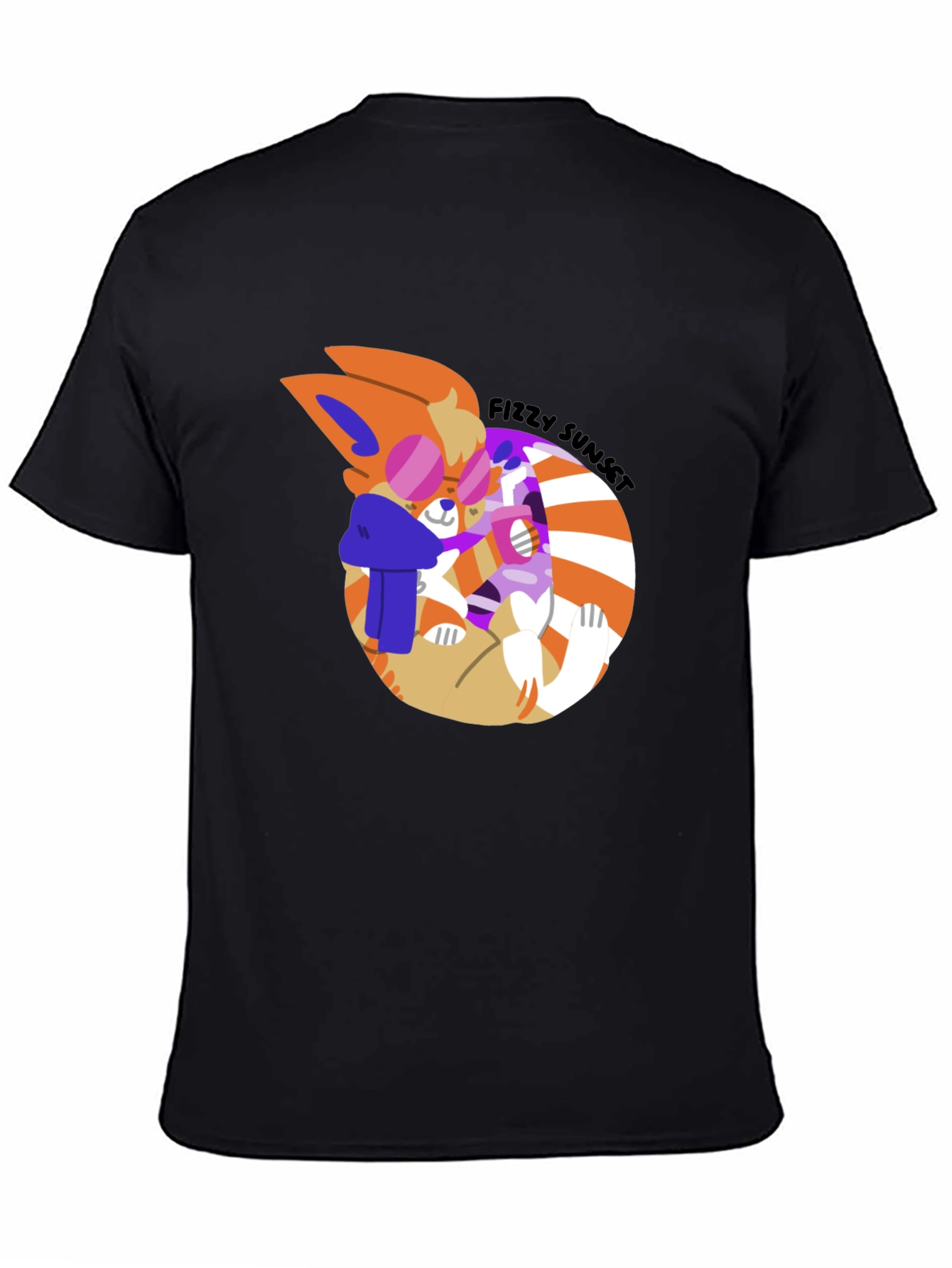 Fizzy Sunset Graphic Tee - Stylish Black T-Shirt