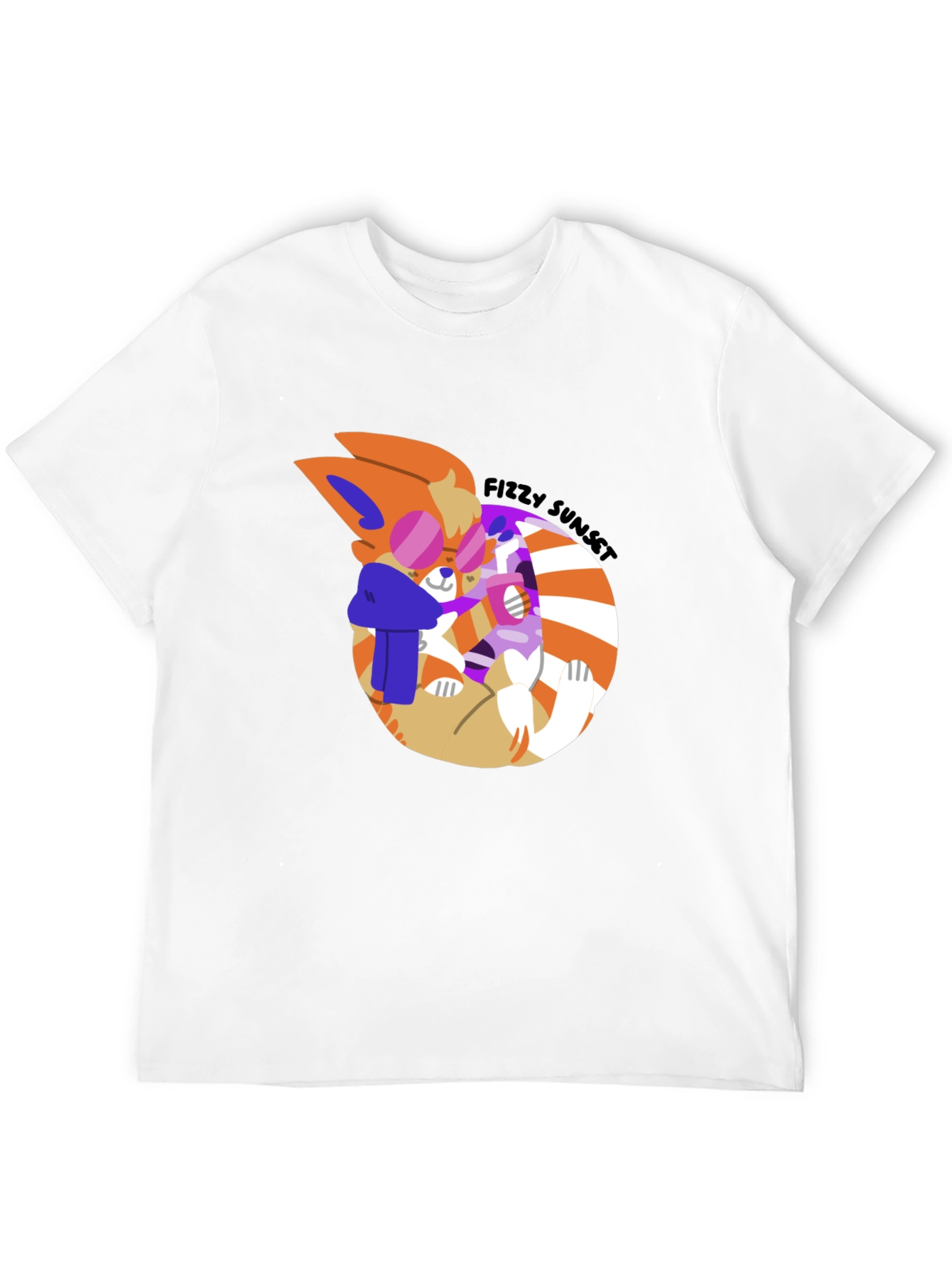 Fizzy Sunset Graphic Tee - Stylish Black T-Shirt