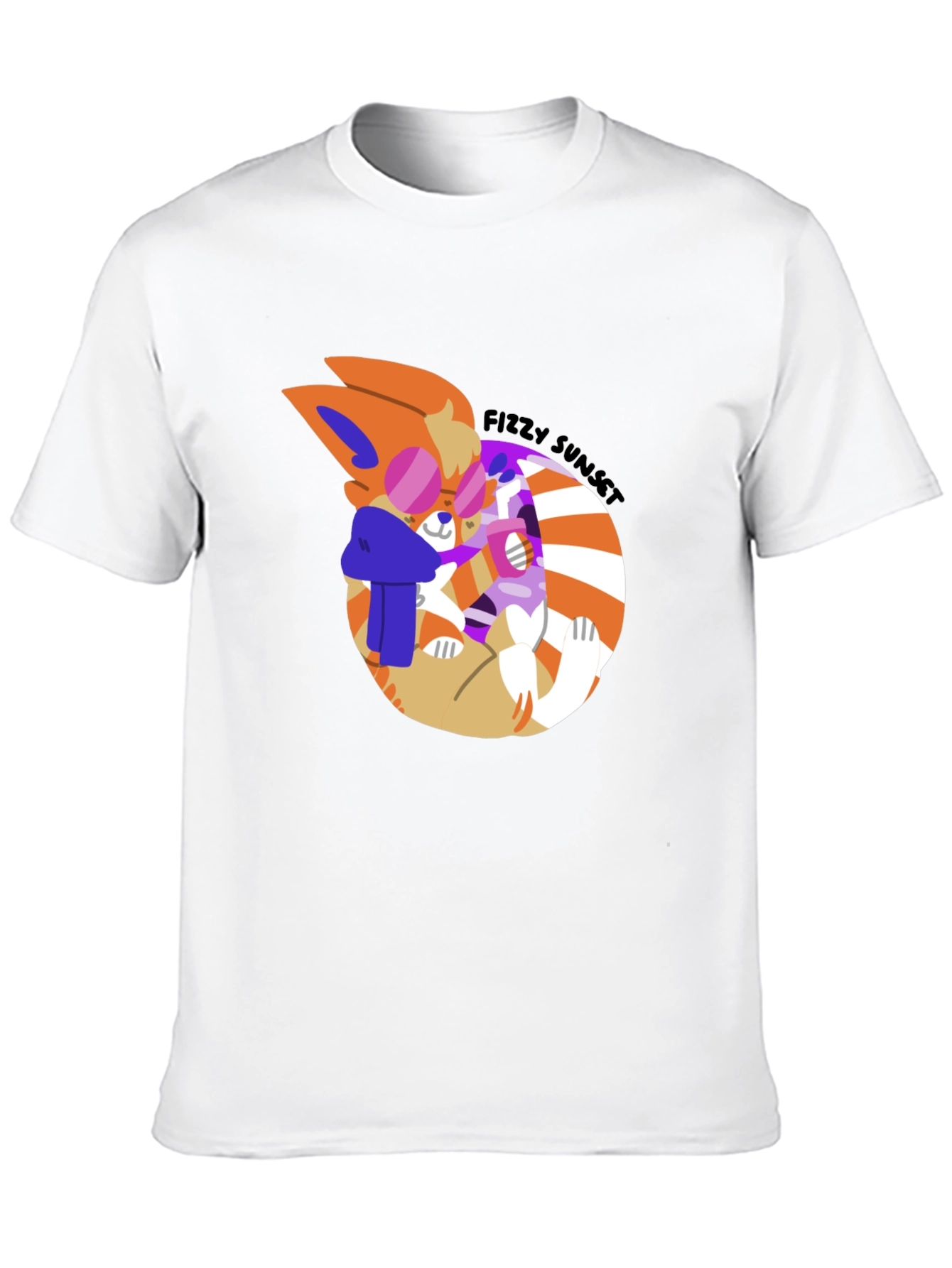 Fizzy Sunset Graphic Tee - Stylish Black T-Shirt