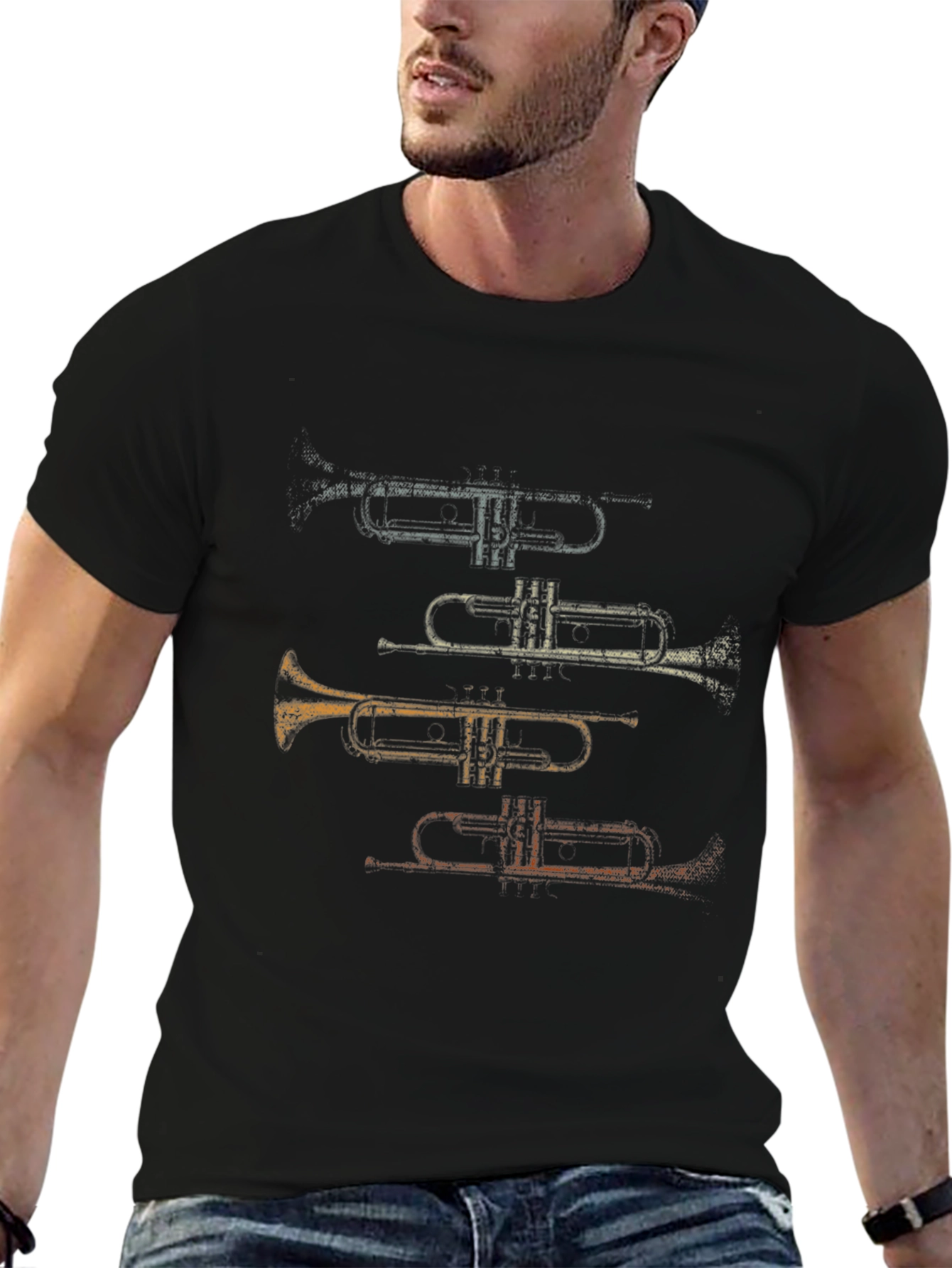 Trumpet Stack Graphic Tee - Musicians Casual Wear