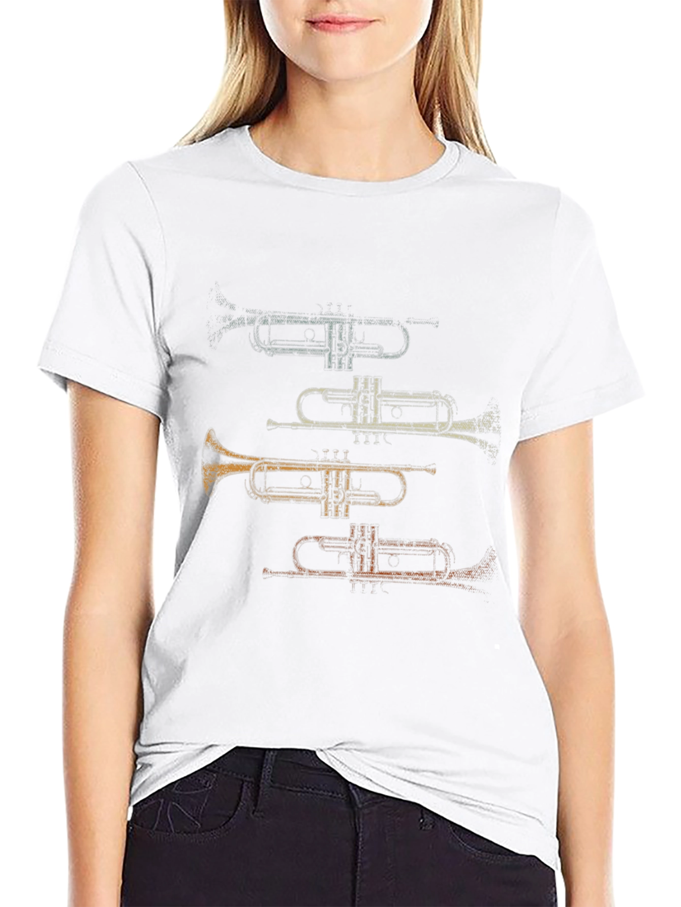 Trumpet Stack Graphic Tee - Musicians Casual Wear