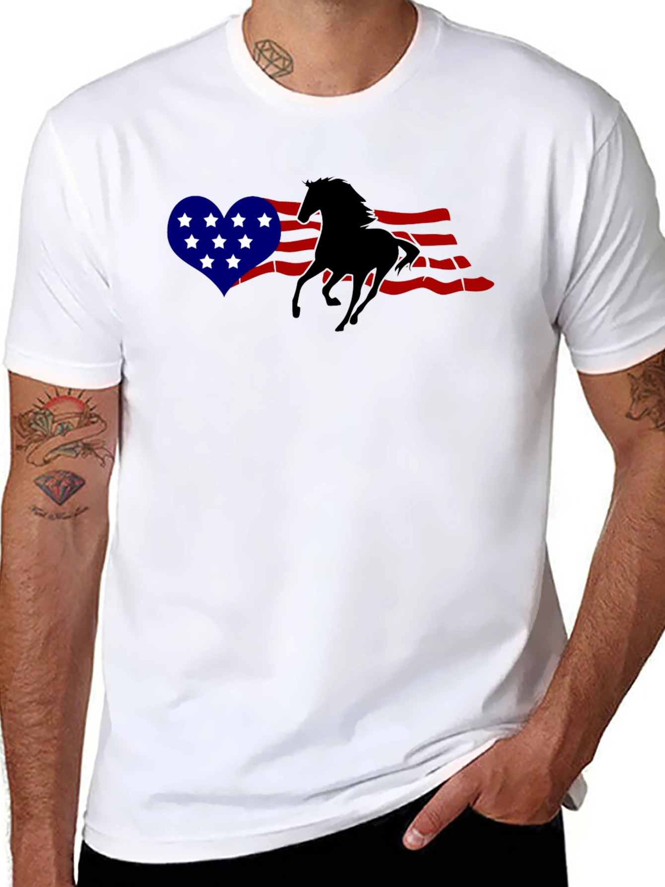 Patriotic Horse Silhouette T-Shirt