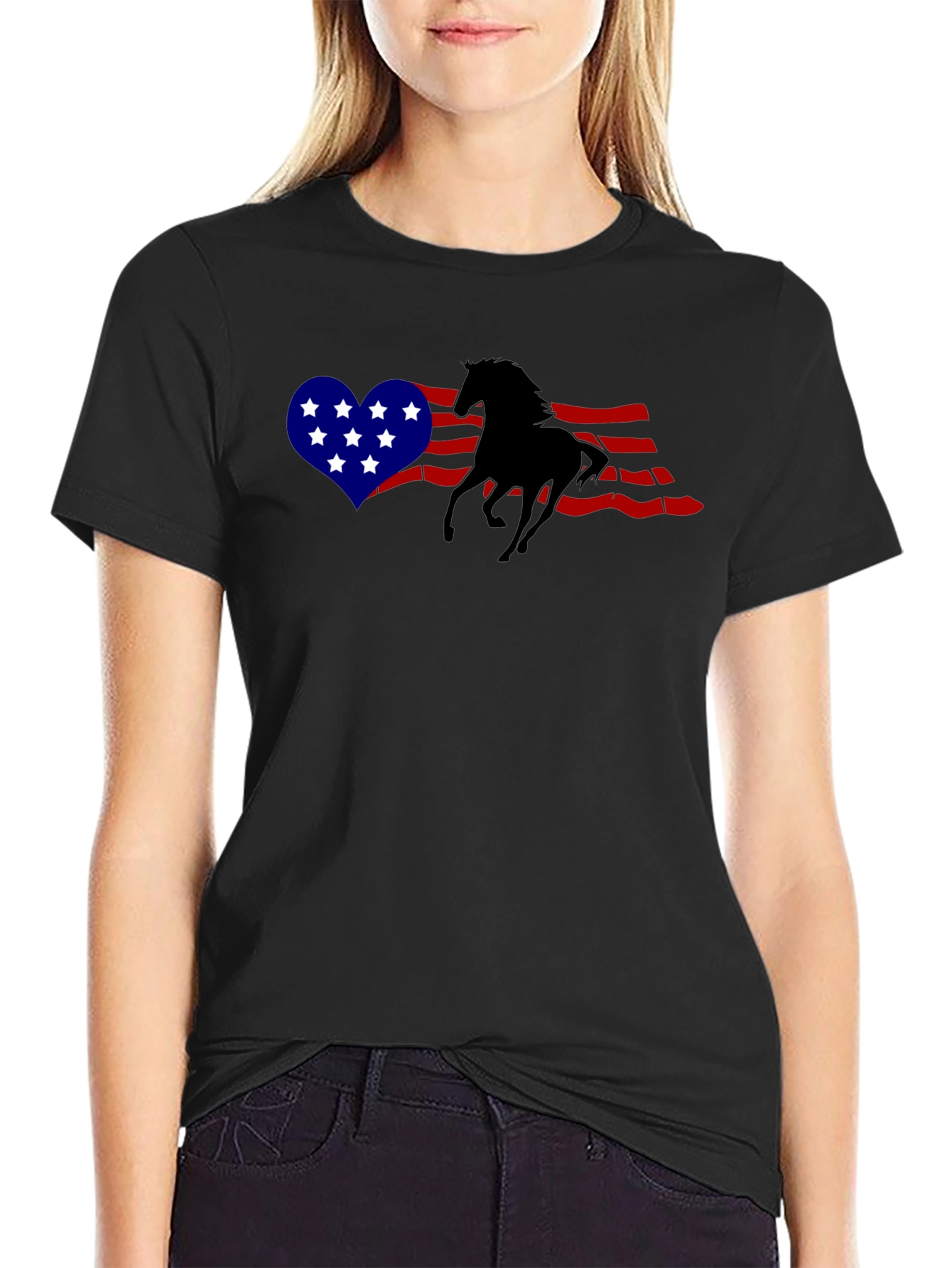 Patriotic Horse Silhouette T-Shirt