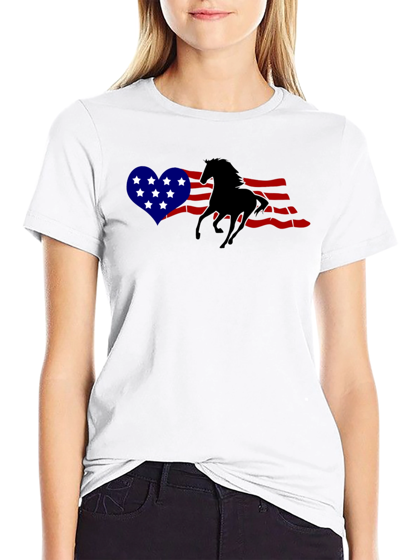 Patriotic Horse Silhouette T-Shirt