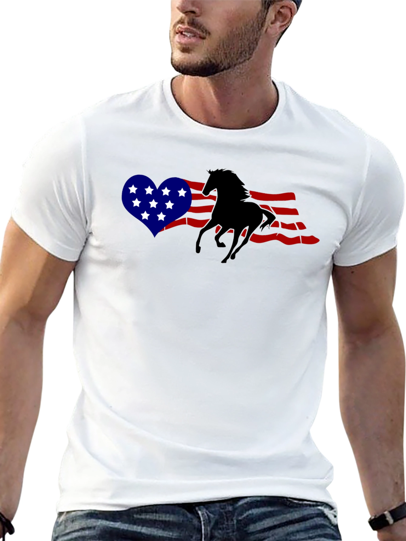 Patriotic Horse Silhouette T-Shirt
