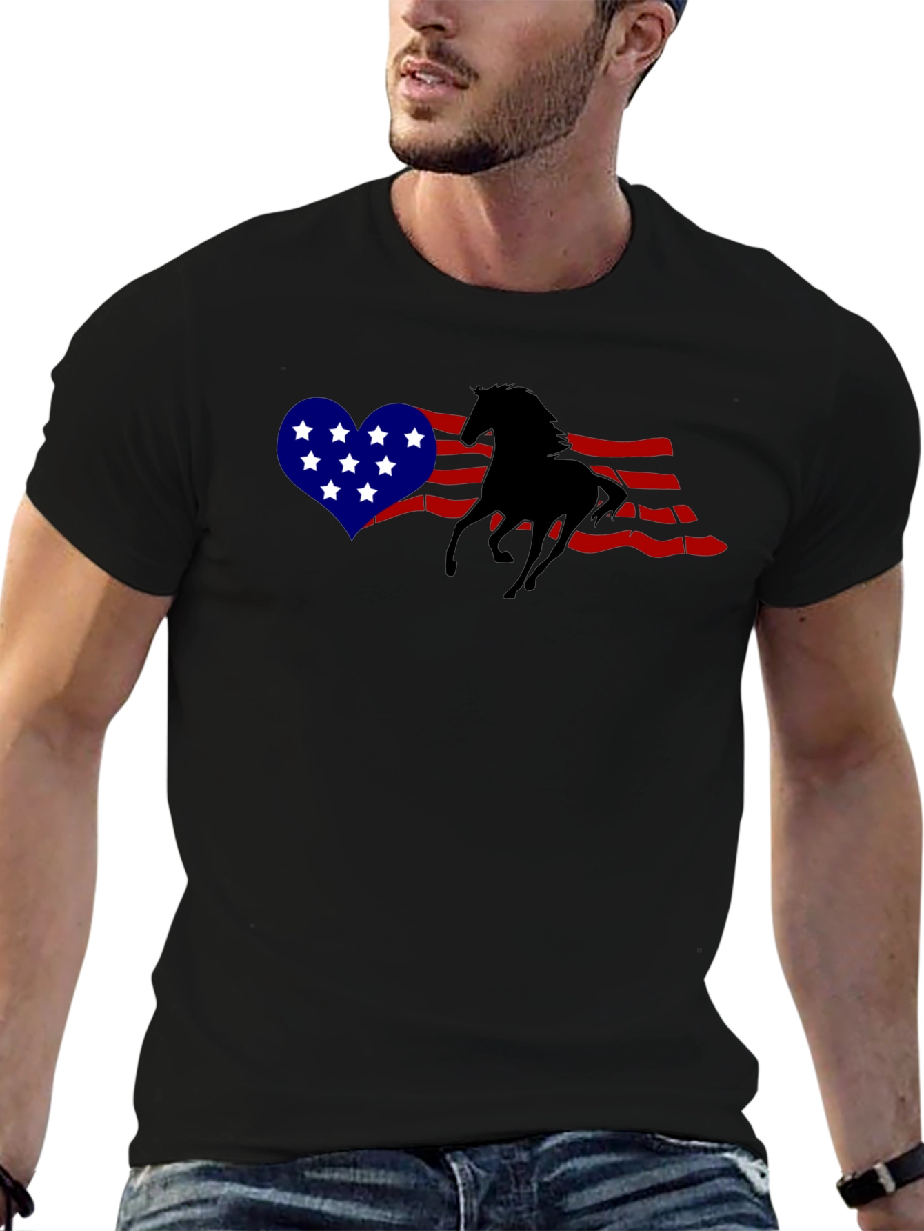 Patriotic Horse Silhouette T-Shirt