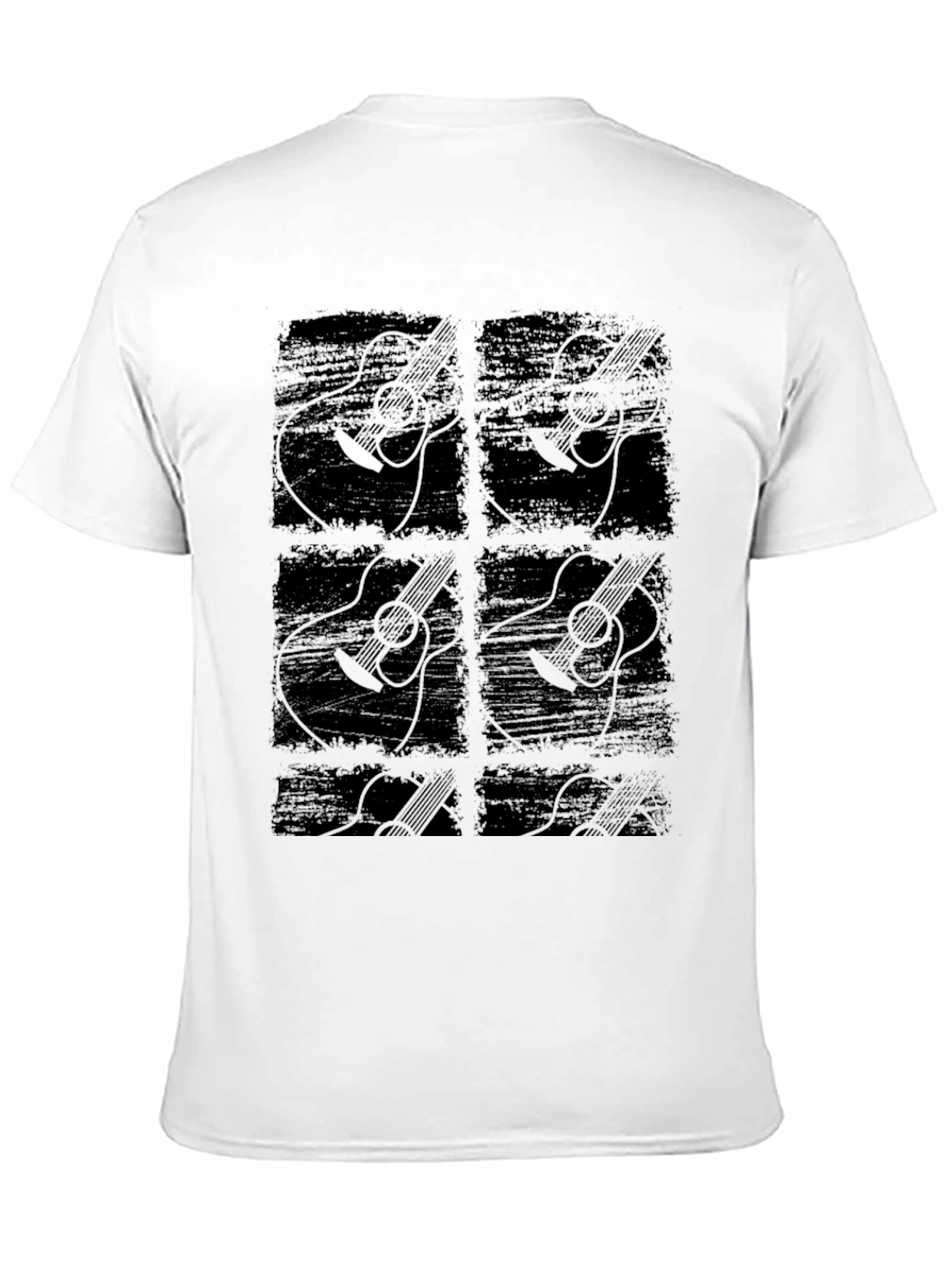 Guitar Graphic Print Black T-Shirt