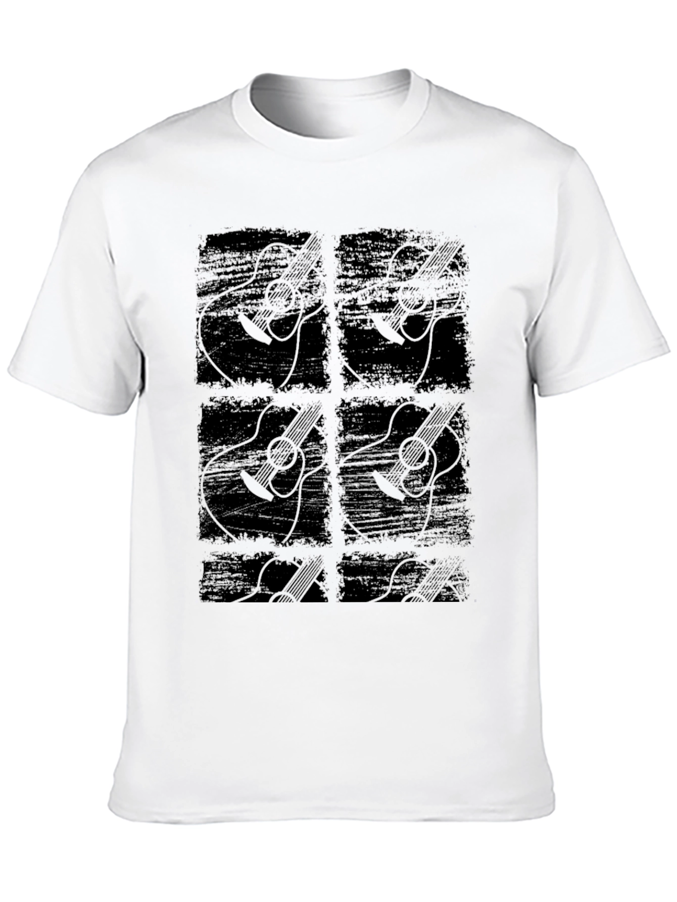 Guitar Graphic Print Black T-Shirt