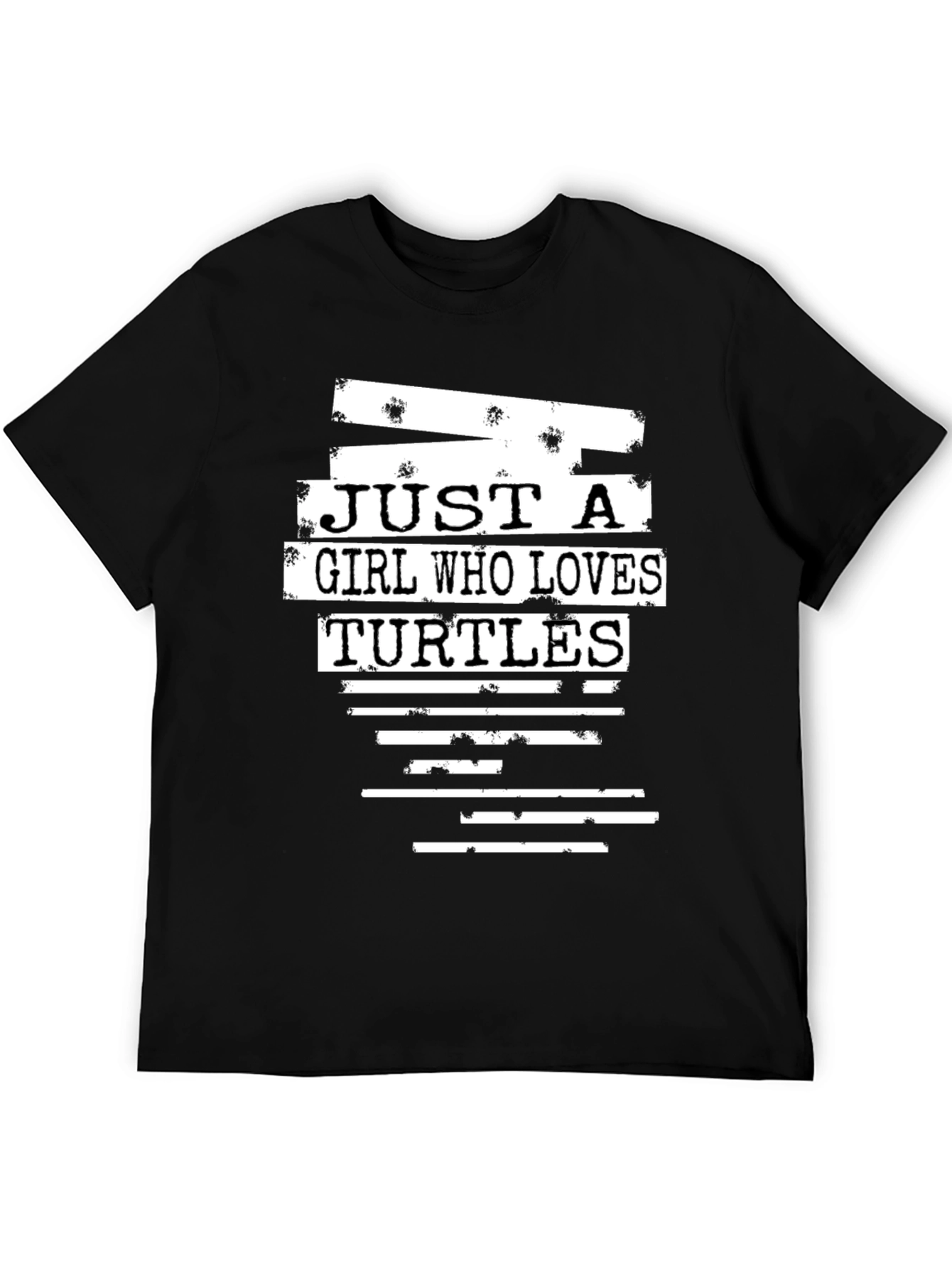 Girl Loves Turtles Black Graphic Tee