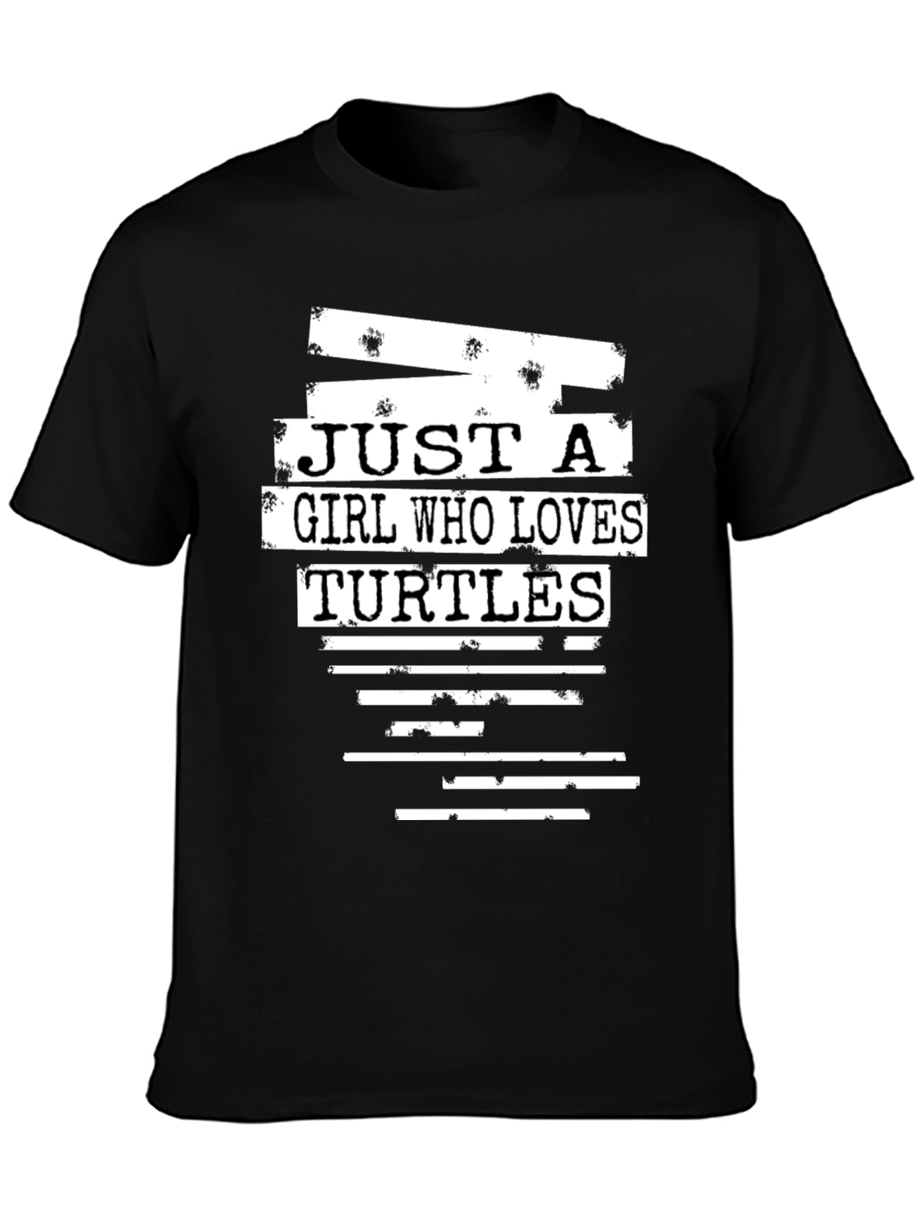 Girl Loves Turtles Black Graphic Tee