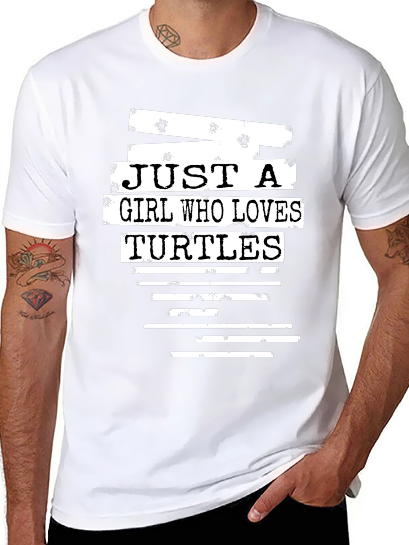 Girl Loves Turtles Black Graphic Tee