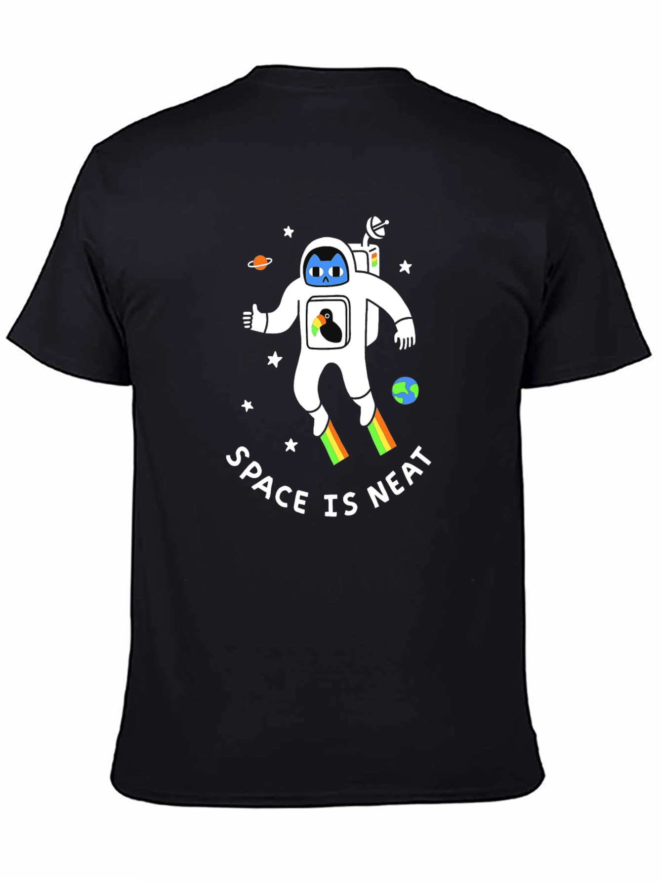 Space is Neat T-Shirt - Astronaut & Penguin Design