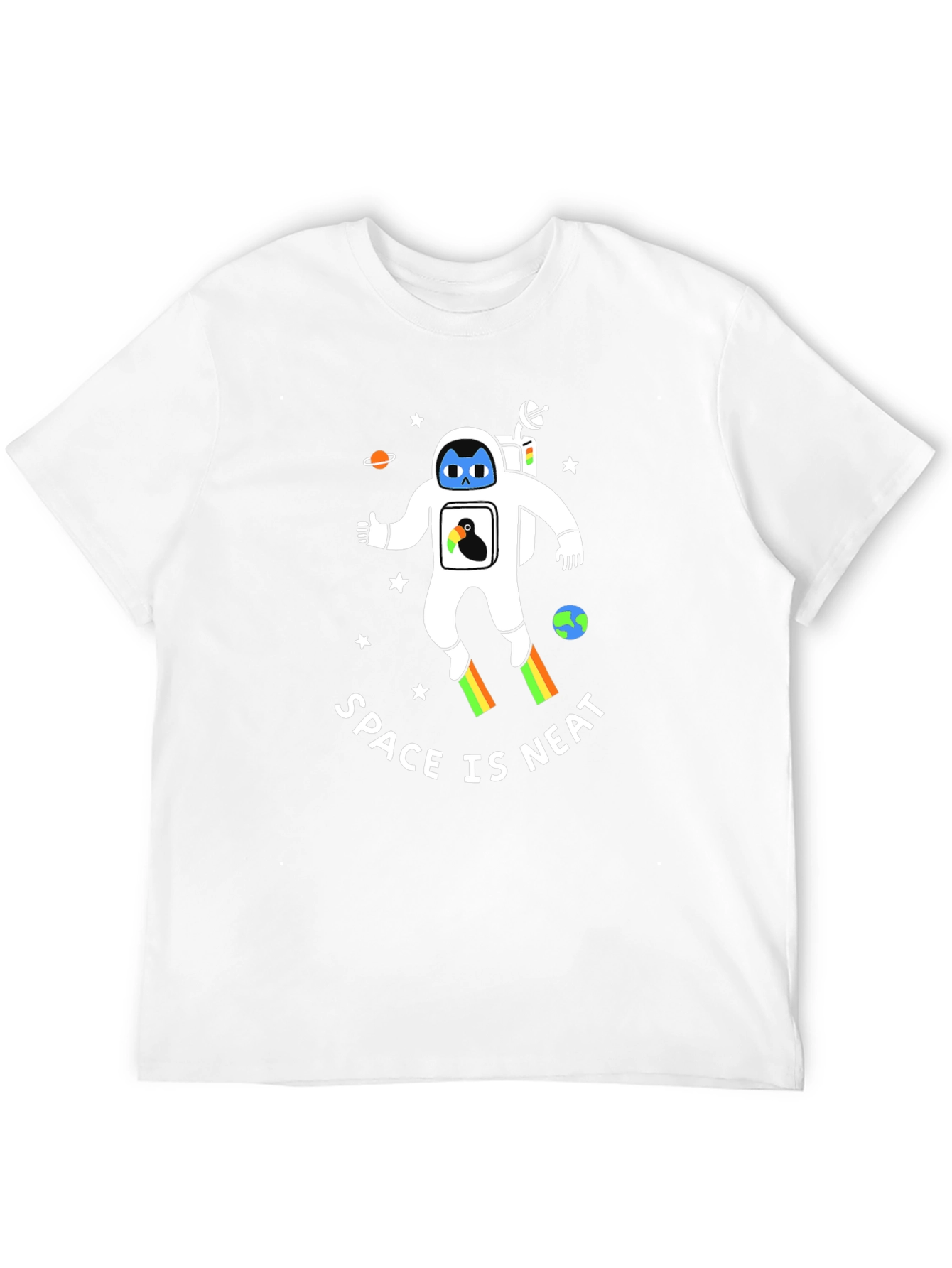 Space is Neat T-Shirt - Astronaut & Penguin Design