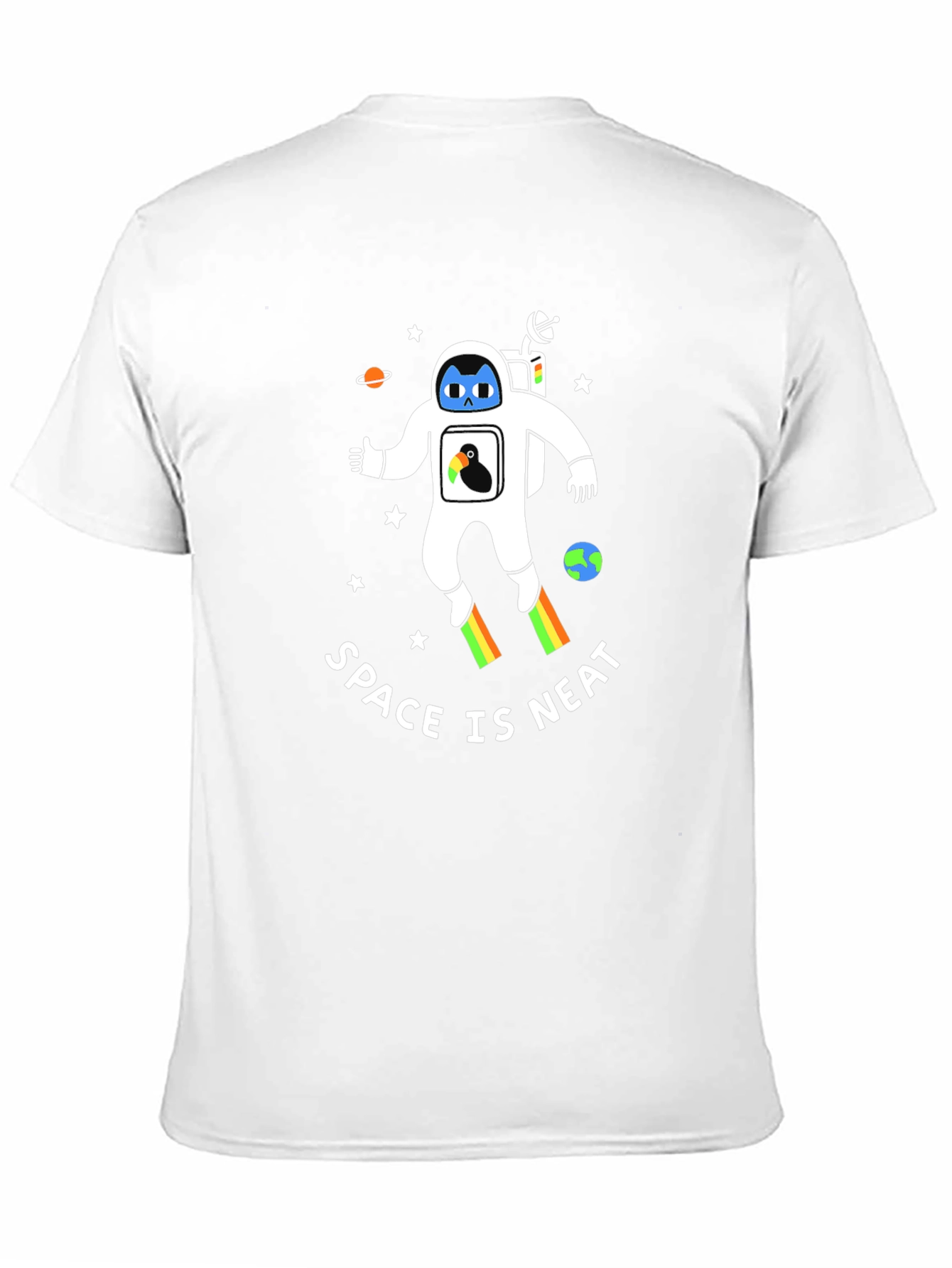Space is Neat T-Shirt - Astronaut & Penguin Design