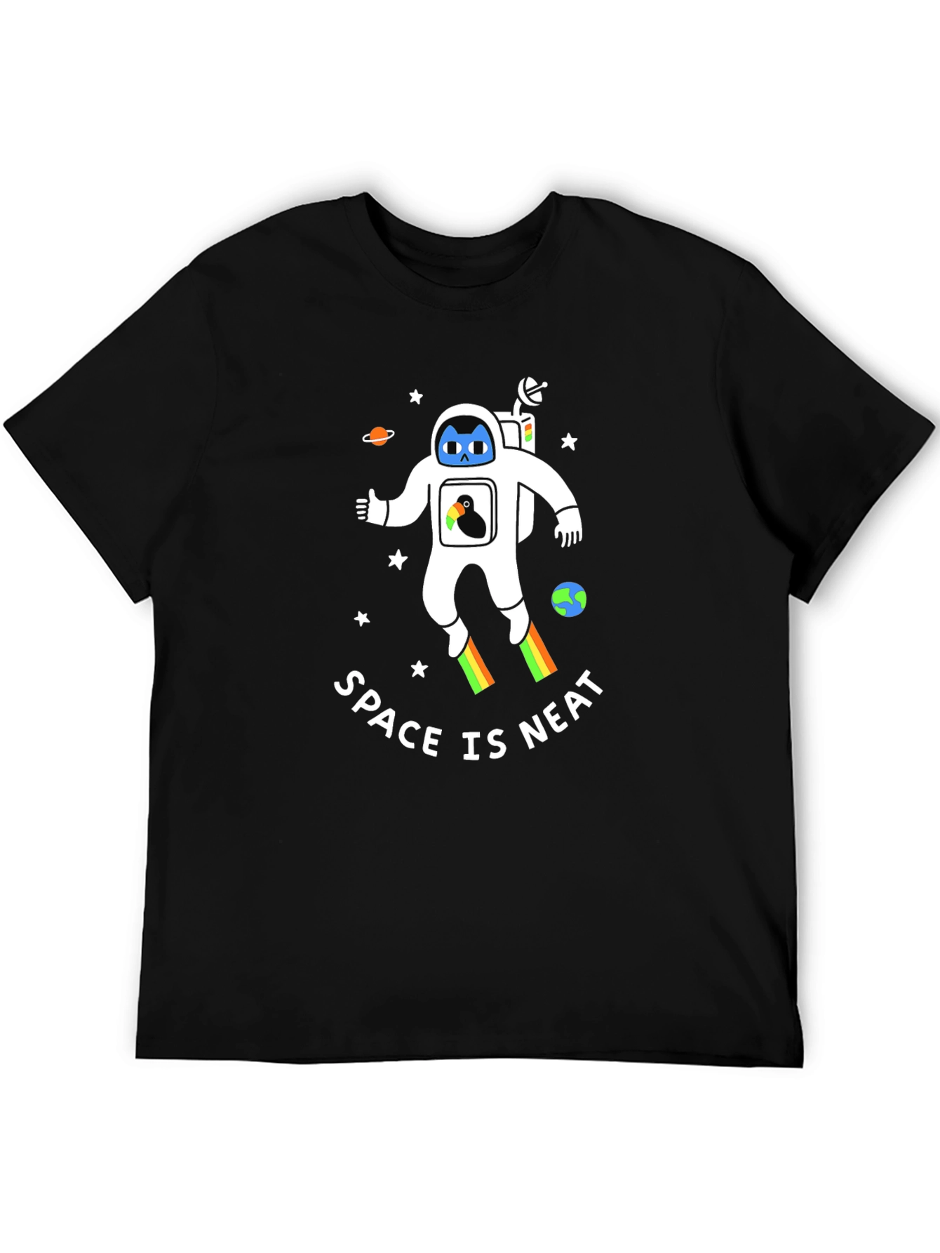 Space is Neat T-Shirt - Astronaut & Penguin Design