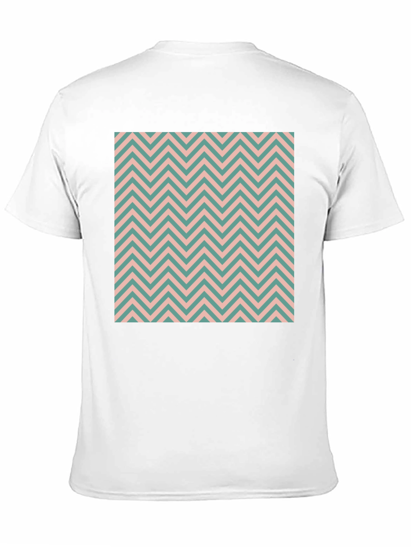 Chevron Pattern Black Crew Neck T-Shirt