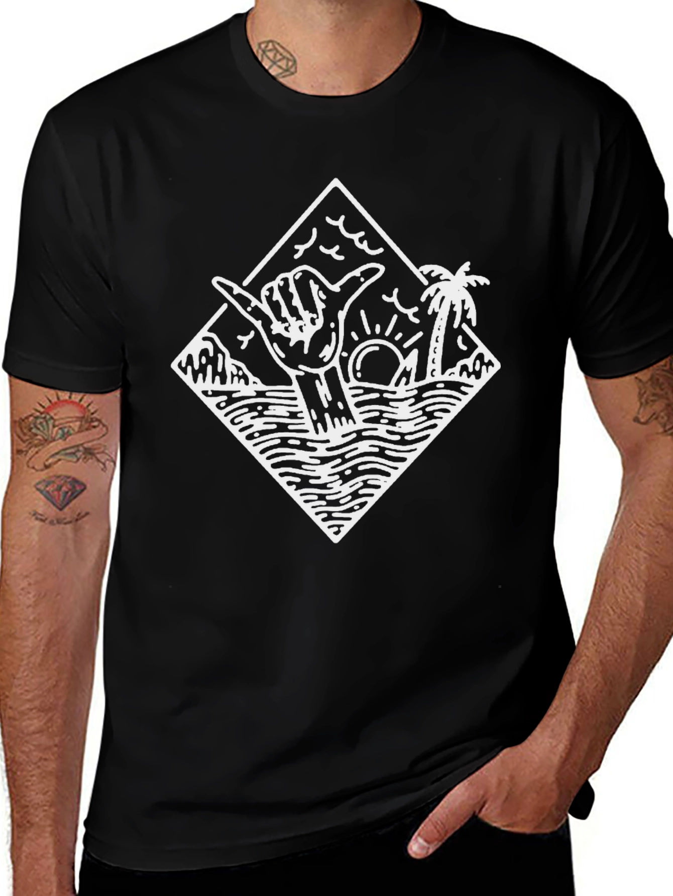 Shaka Hand Graphic Tee - Island Vibes